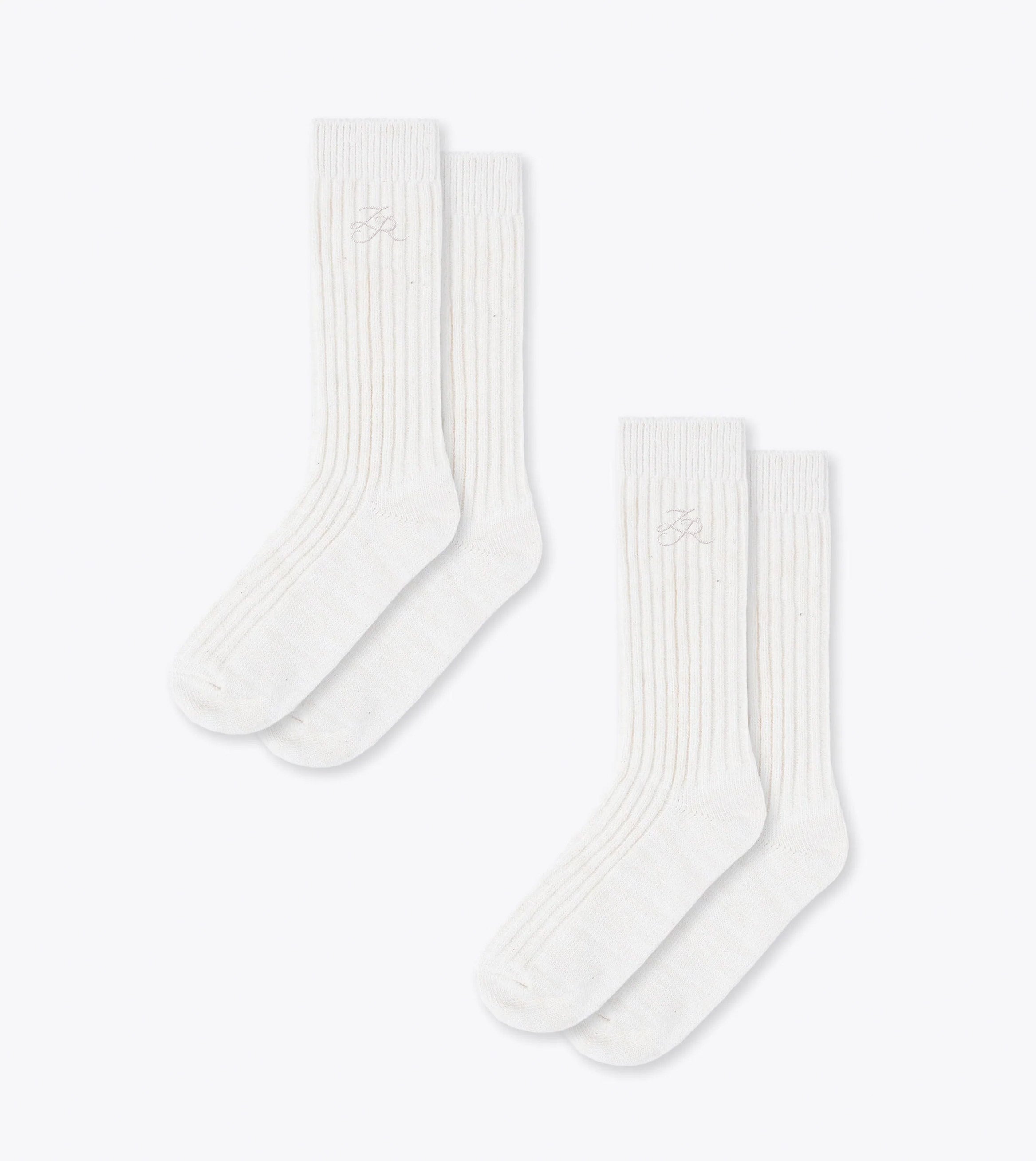 Slub Emblem Sock White/Natural