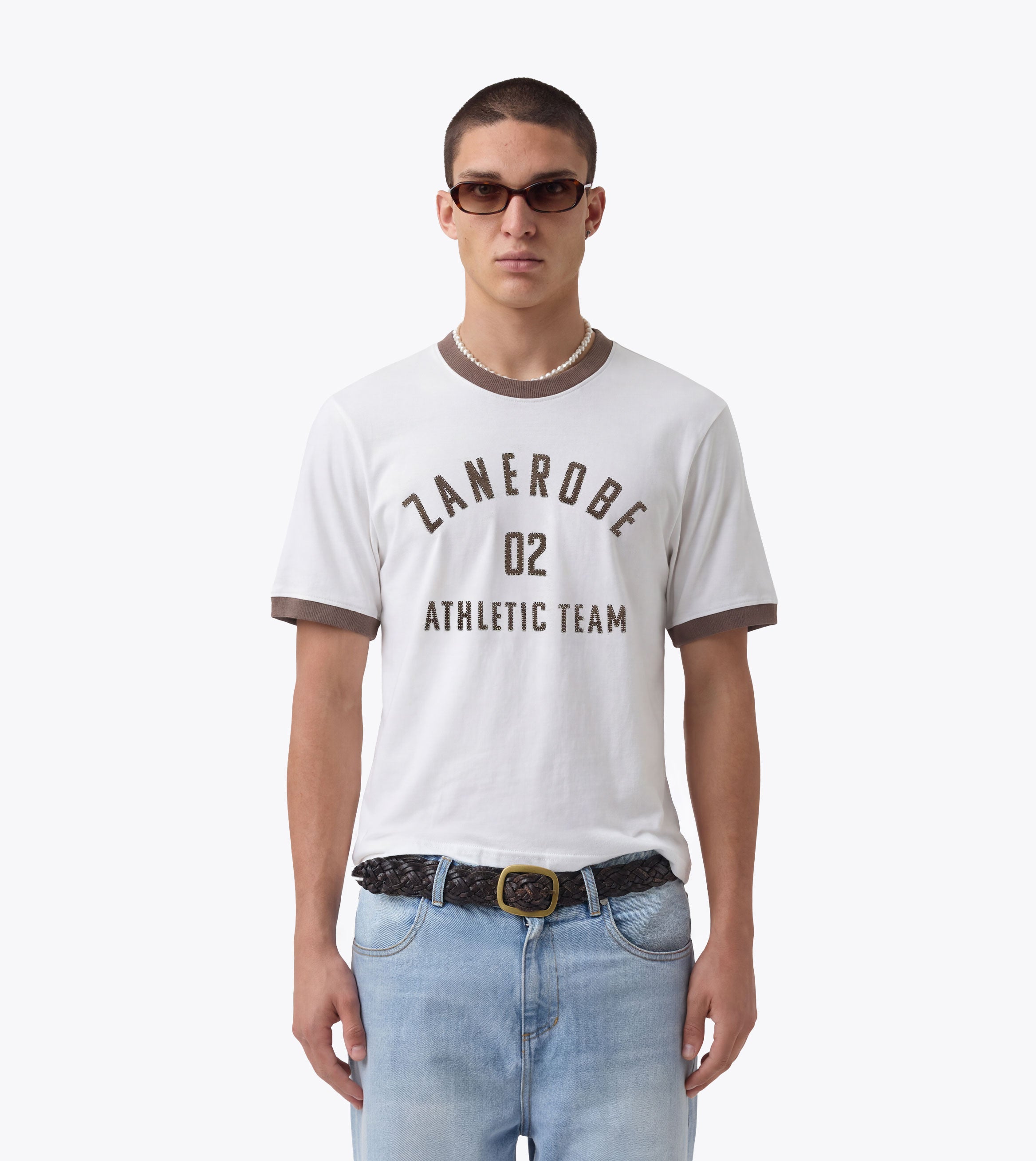 Ath. Baby Ringer Tee Vintage White/Choc - Coming Soon