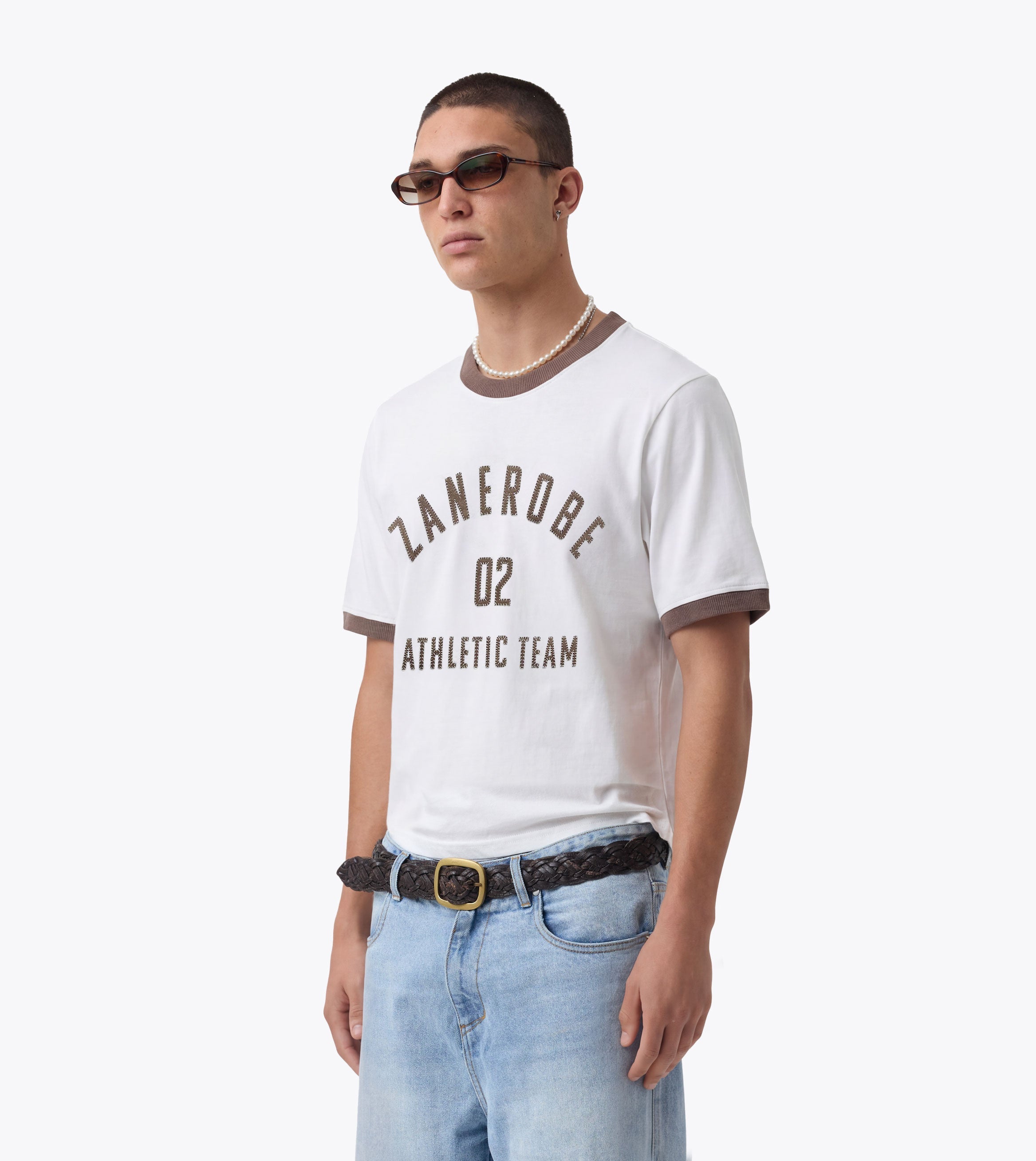 Ath. Baby Ringer Tee Vintage White/Choc