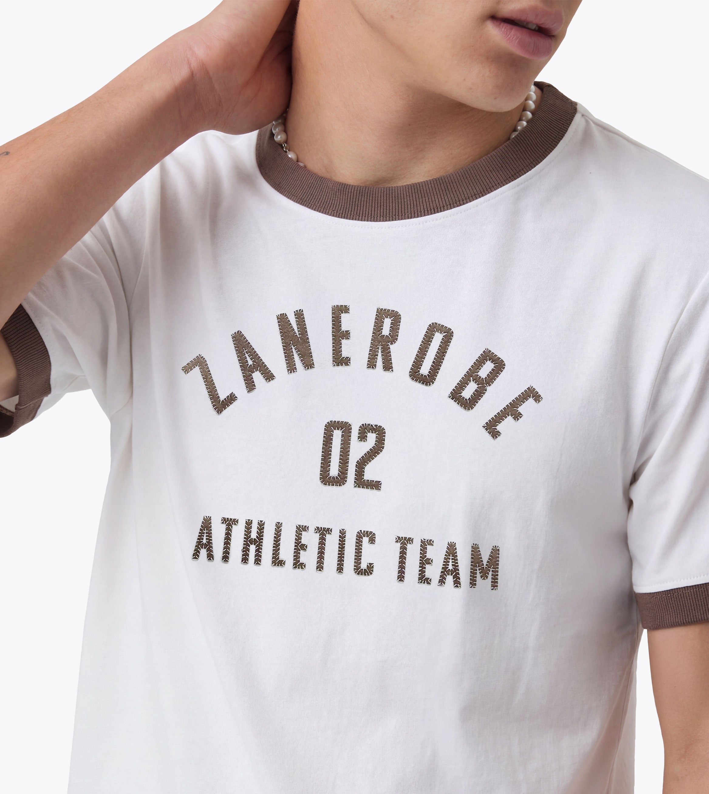 Ath. Baby Ringer Tee Vintage White/Choc - Coming Soon