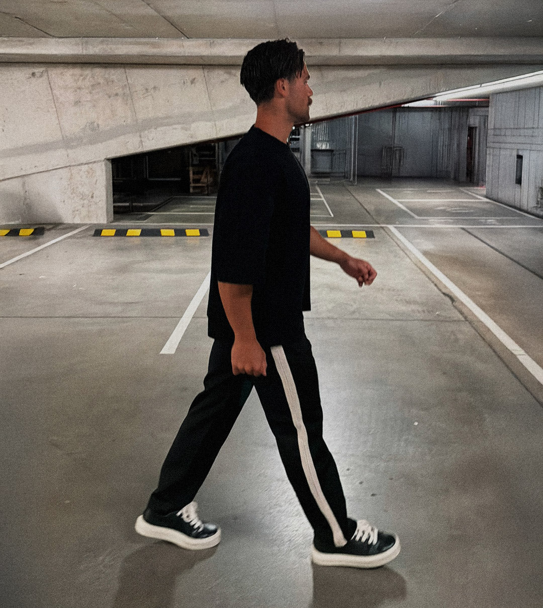 Stitched Football Trackpant Black