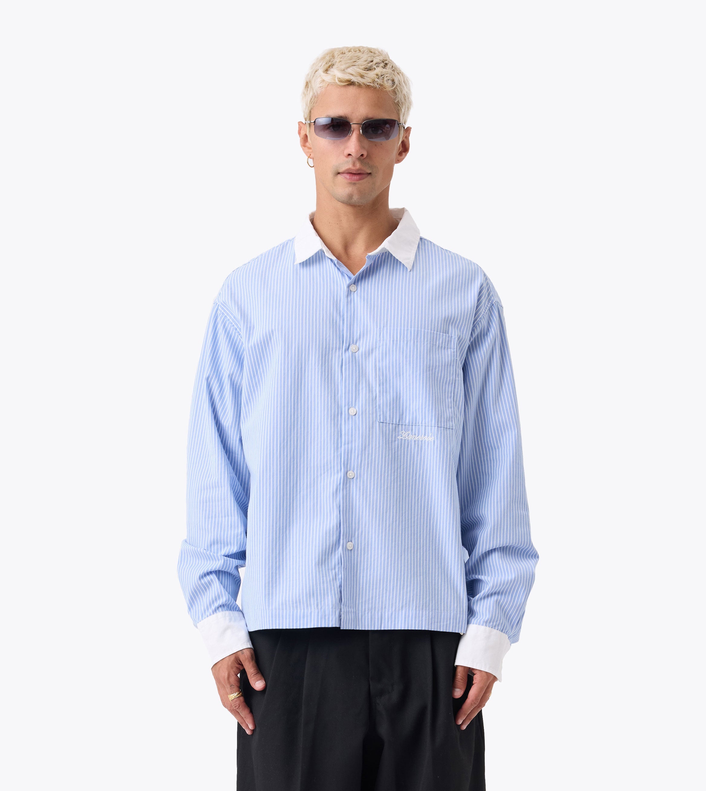 Bankers Box Crop LS Shirt Blue Stripe - Coming Soon
