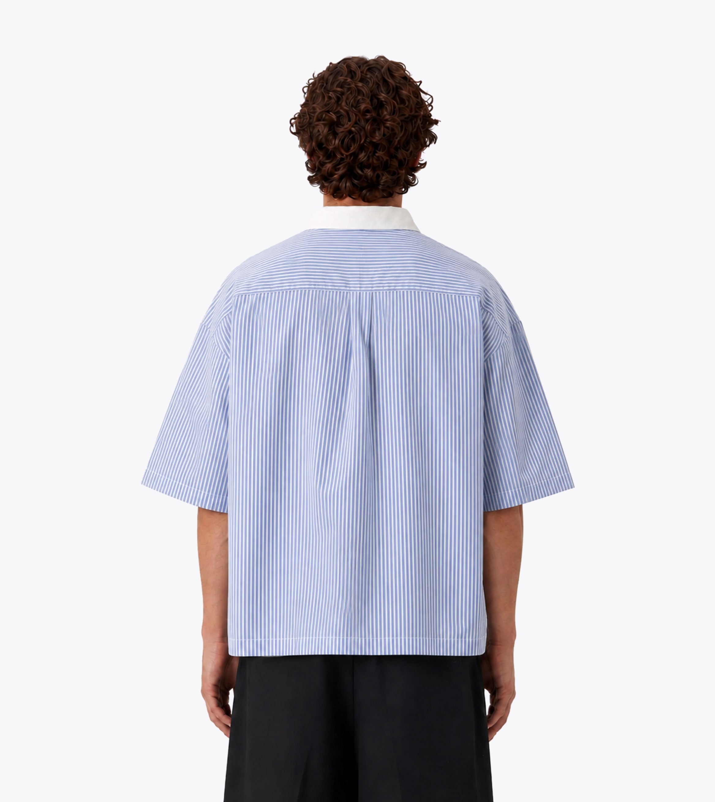 Bankers Box Crop Shirt Blue White - Coming Soon