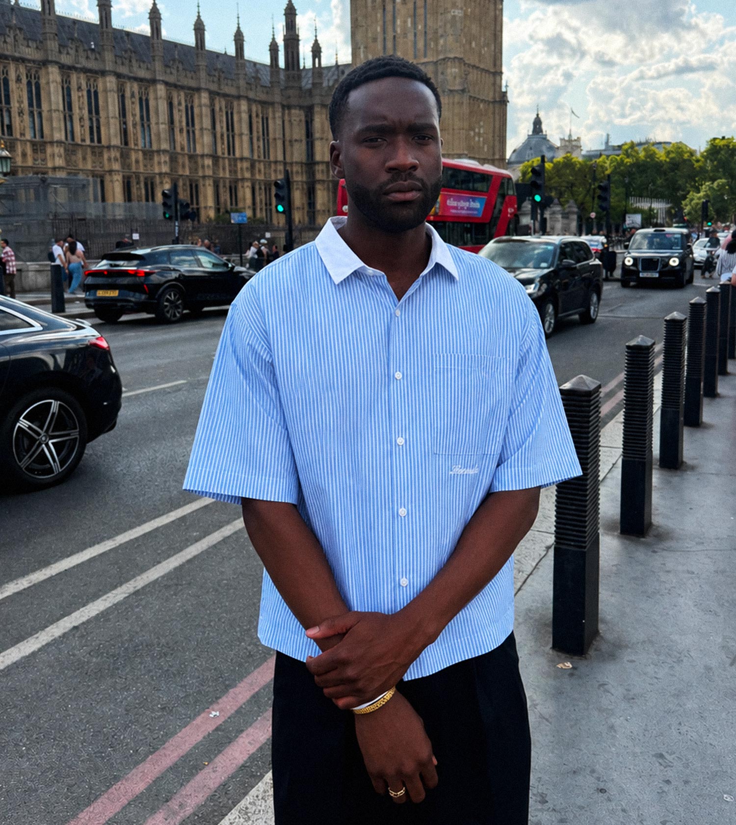 Bankers Box Crop Shirt Blue White - Coming Soon