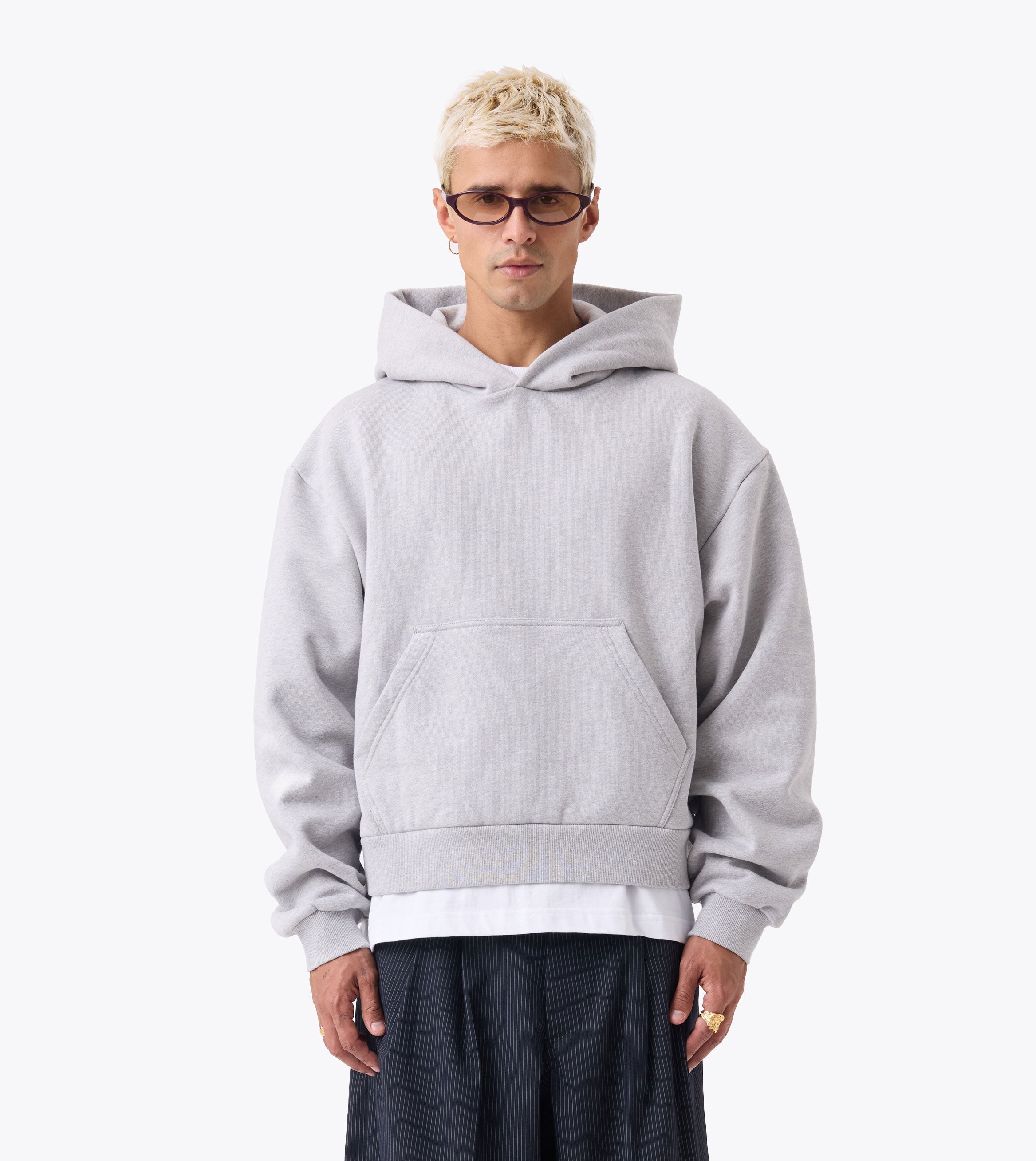Box Crop Hood Grey Marle - Coming Soon