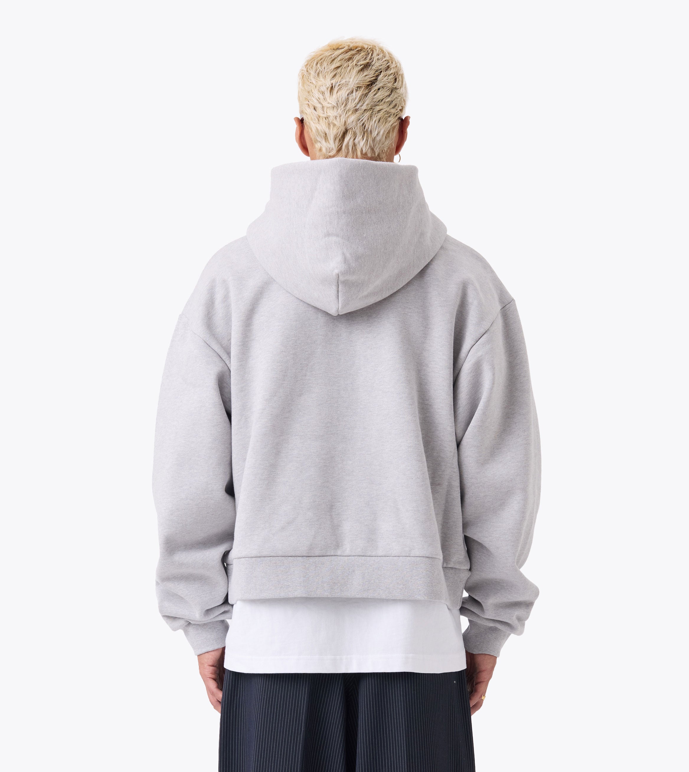 Box Crop Hood Grey Marle