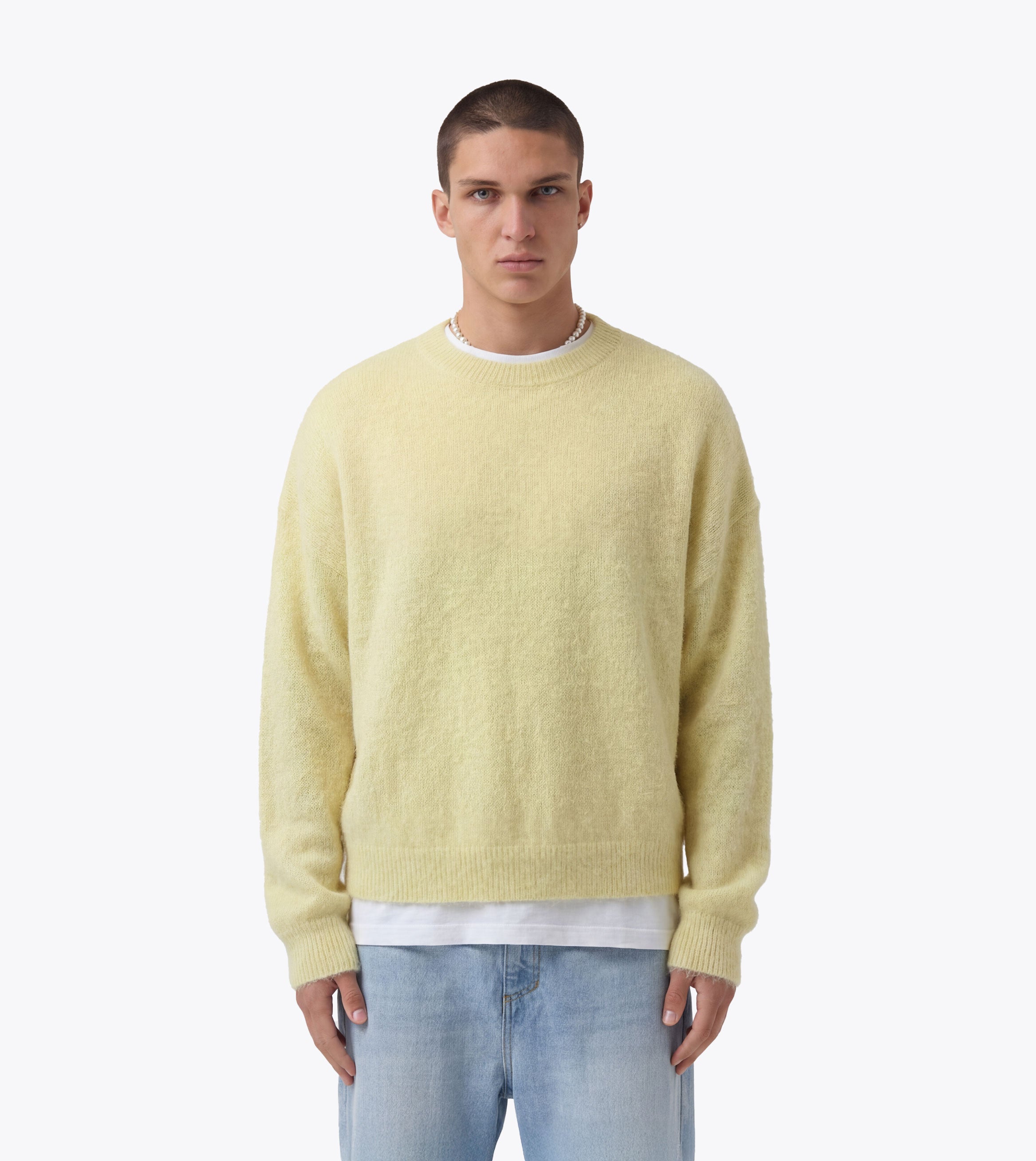 Box Crop Knit Crew Butter - Coming Soon