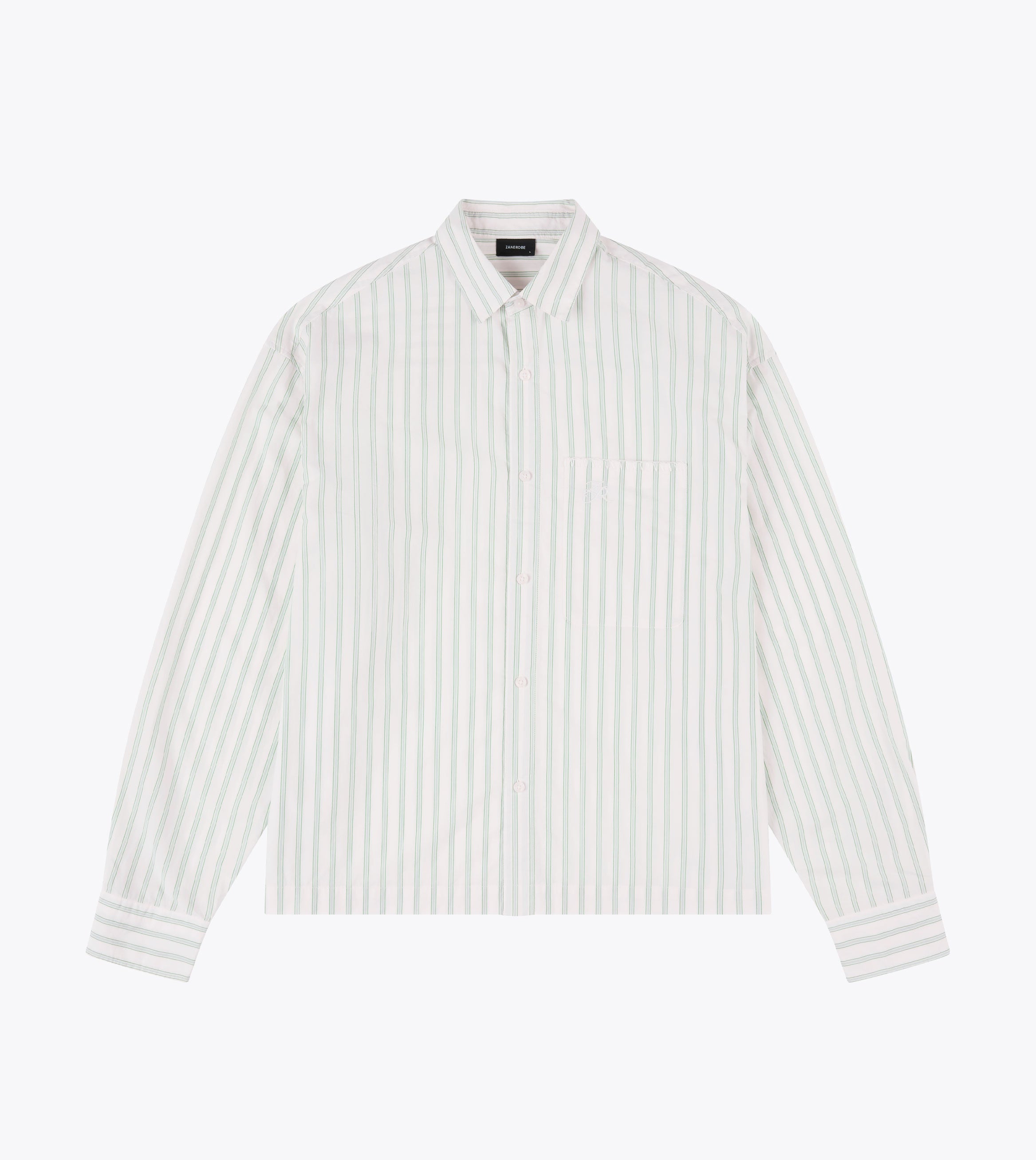 Box Crop LS Shirt Vintage White/Seaweed
