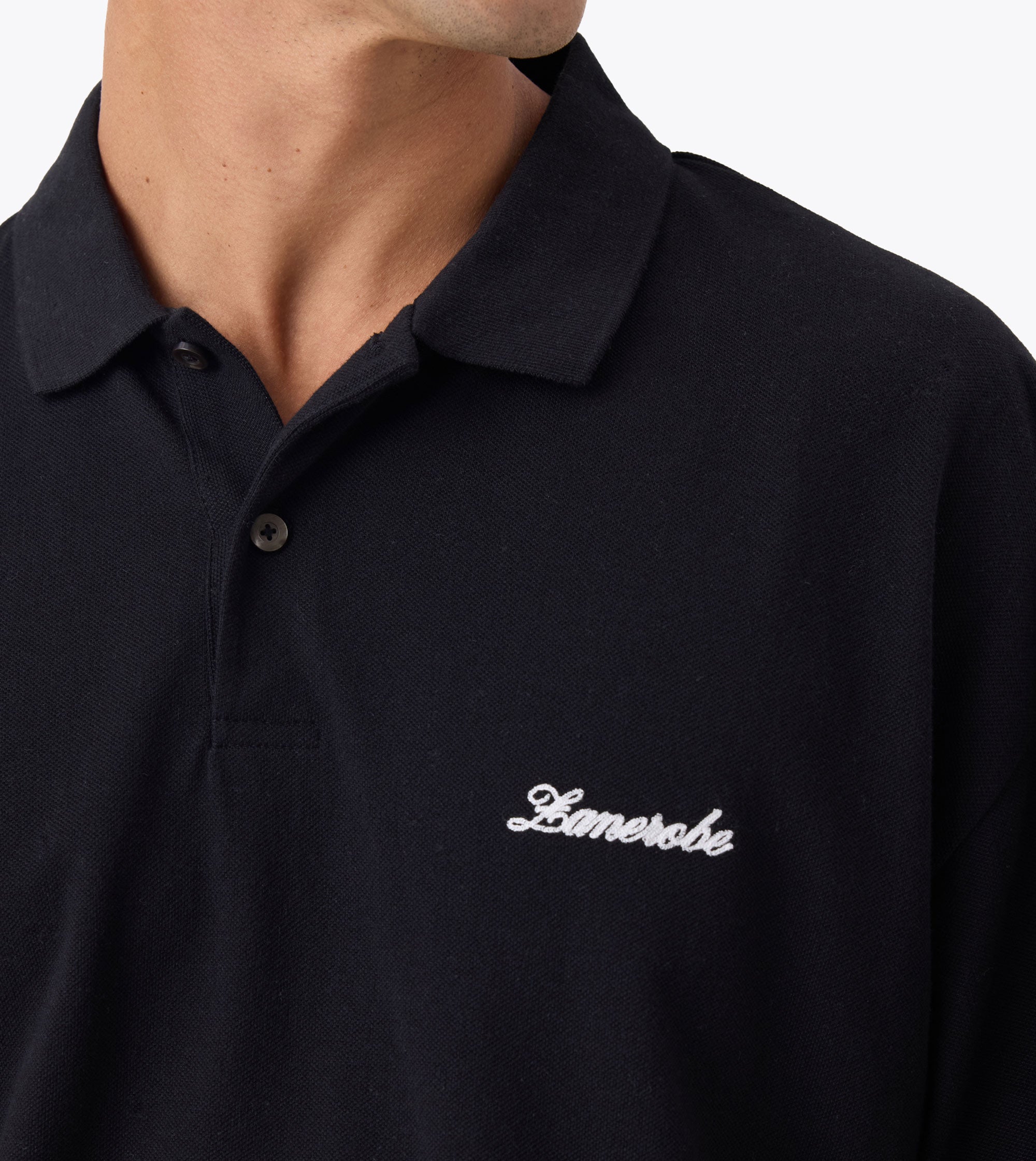 Box Crop Polo True Black