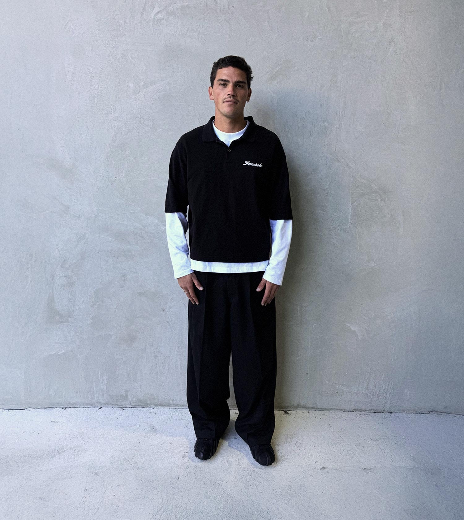Box Crop Polo True Black