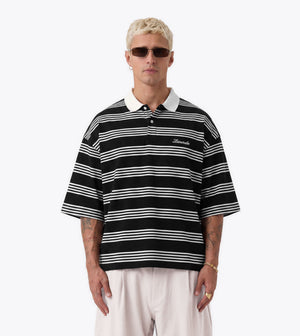 Box Crop Polo Black/White - Coming Soon