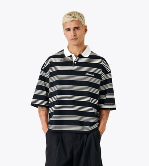 Box Crop Polo Black/White