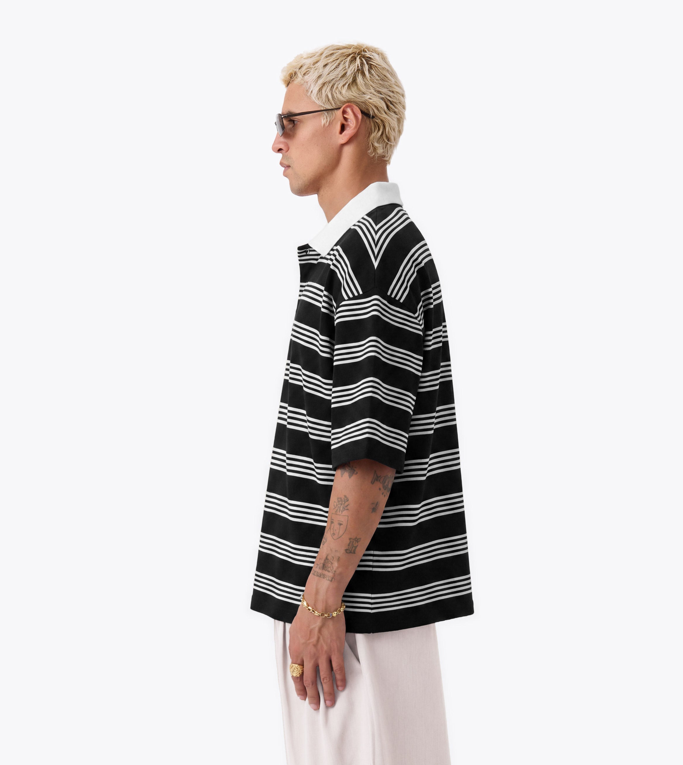 Box Crop Polo Black/White - Coming Soon