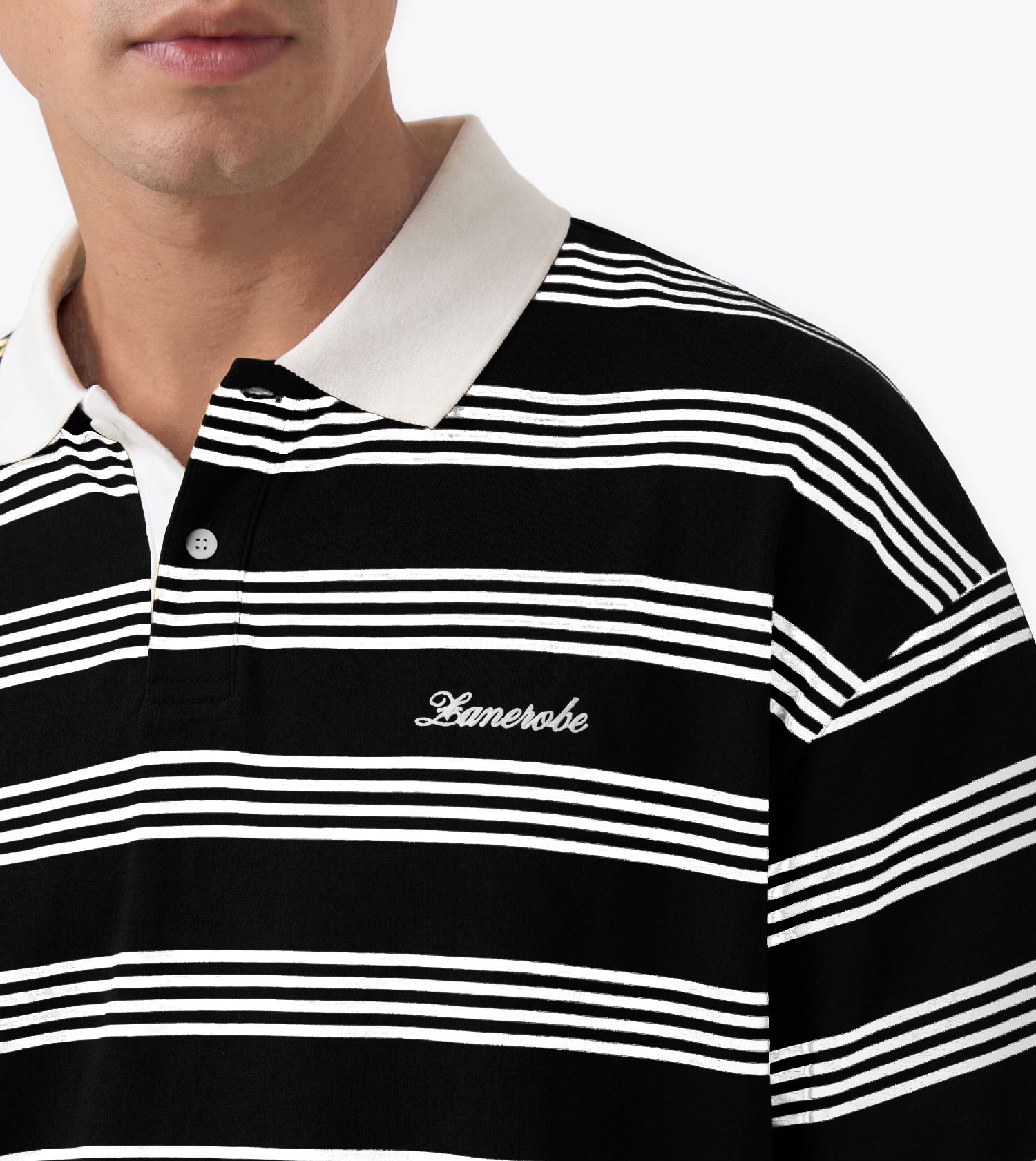Box Crop Polo Black/White - Coming Soon