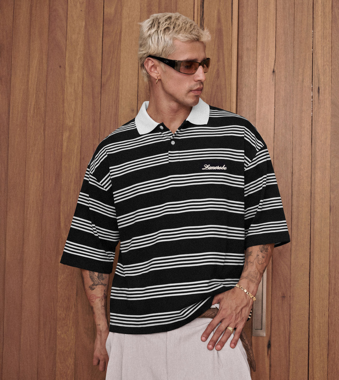 Box Crop Polo Black/White - Coming Soon