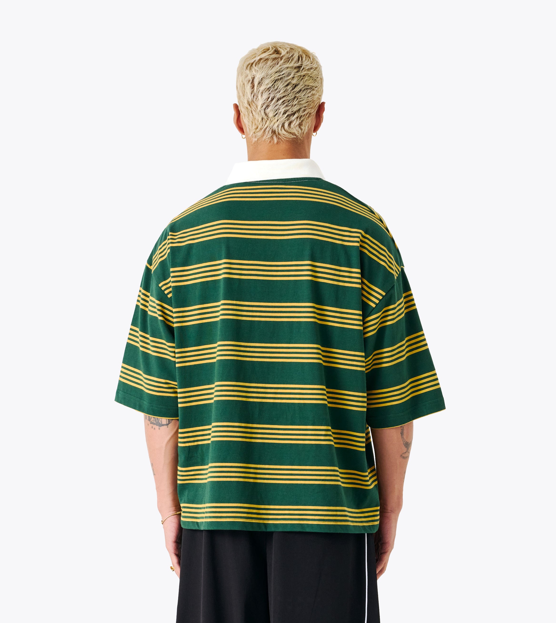 Box Crop Polo Green/Gold
