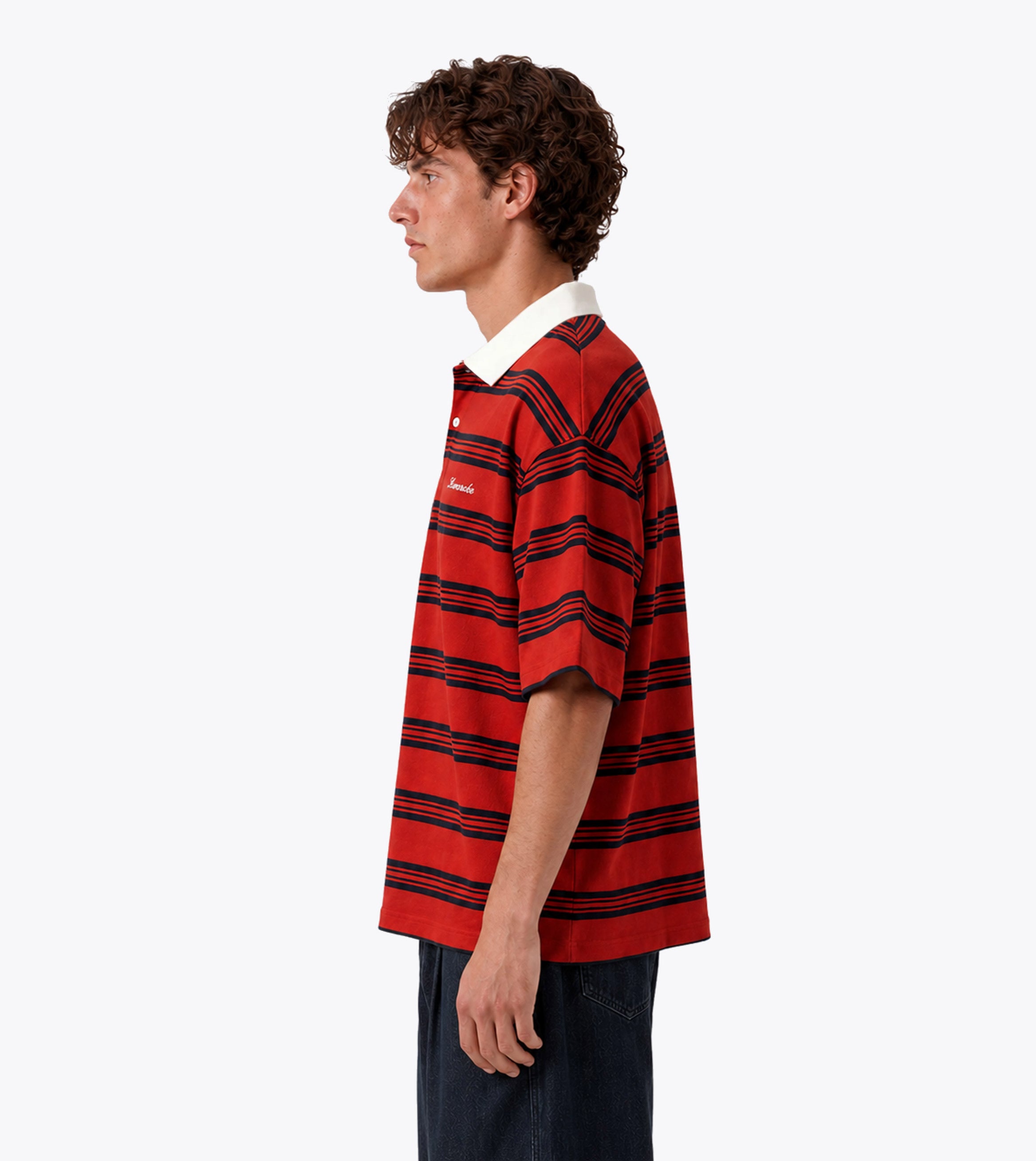 Box Crop Polo Red/Navy