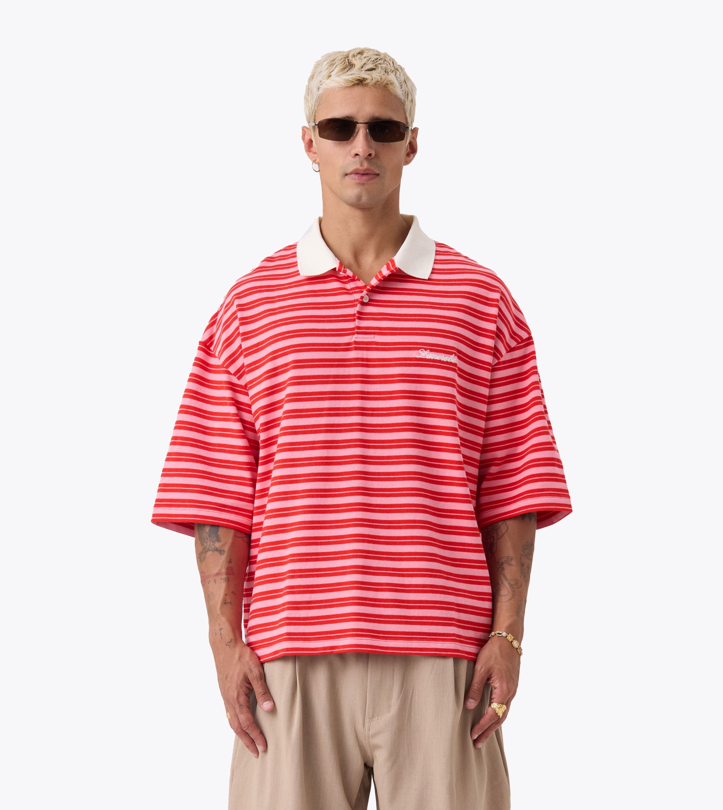 Box Crop Polo Pink/Red - Coming Soon