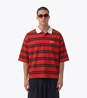 Box Crop Polo Red/Navy - Coming Soon