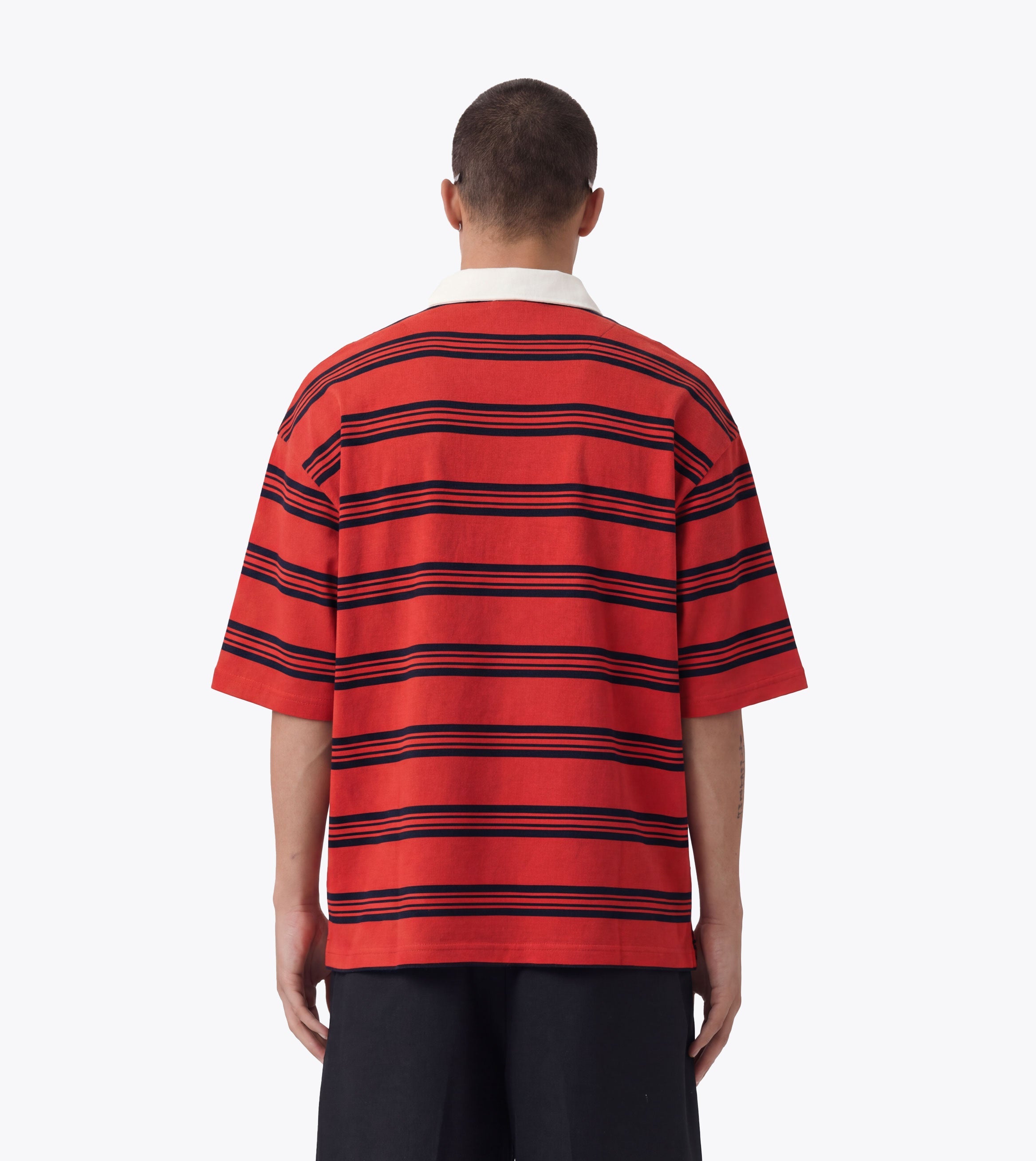 Box Crop Polo Red/Navy