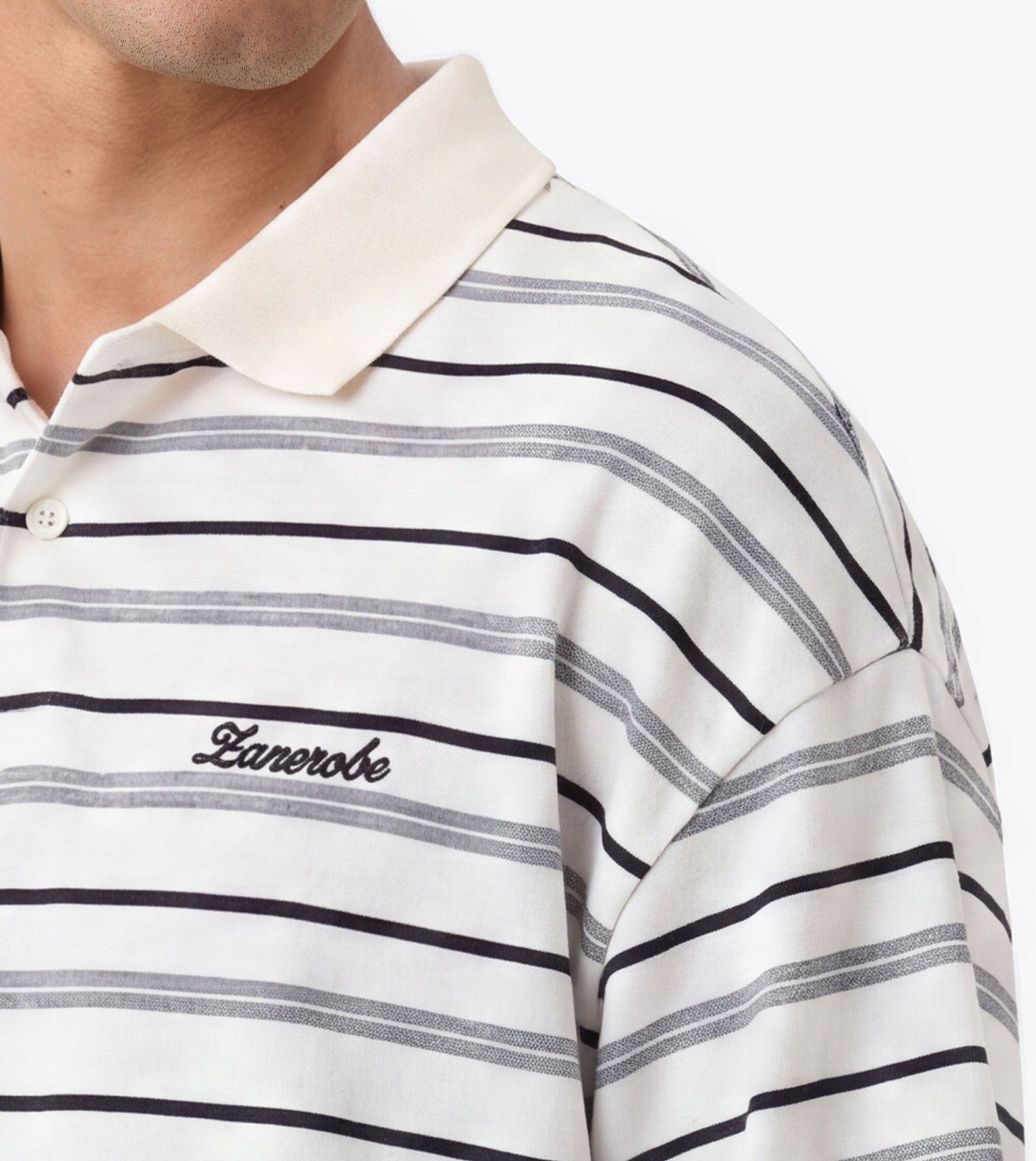 Box Crop Polo White/Grey/Black - Coming Soon
