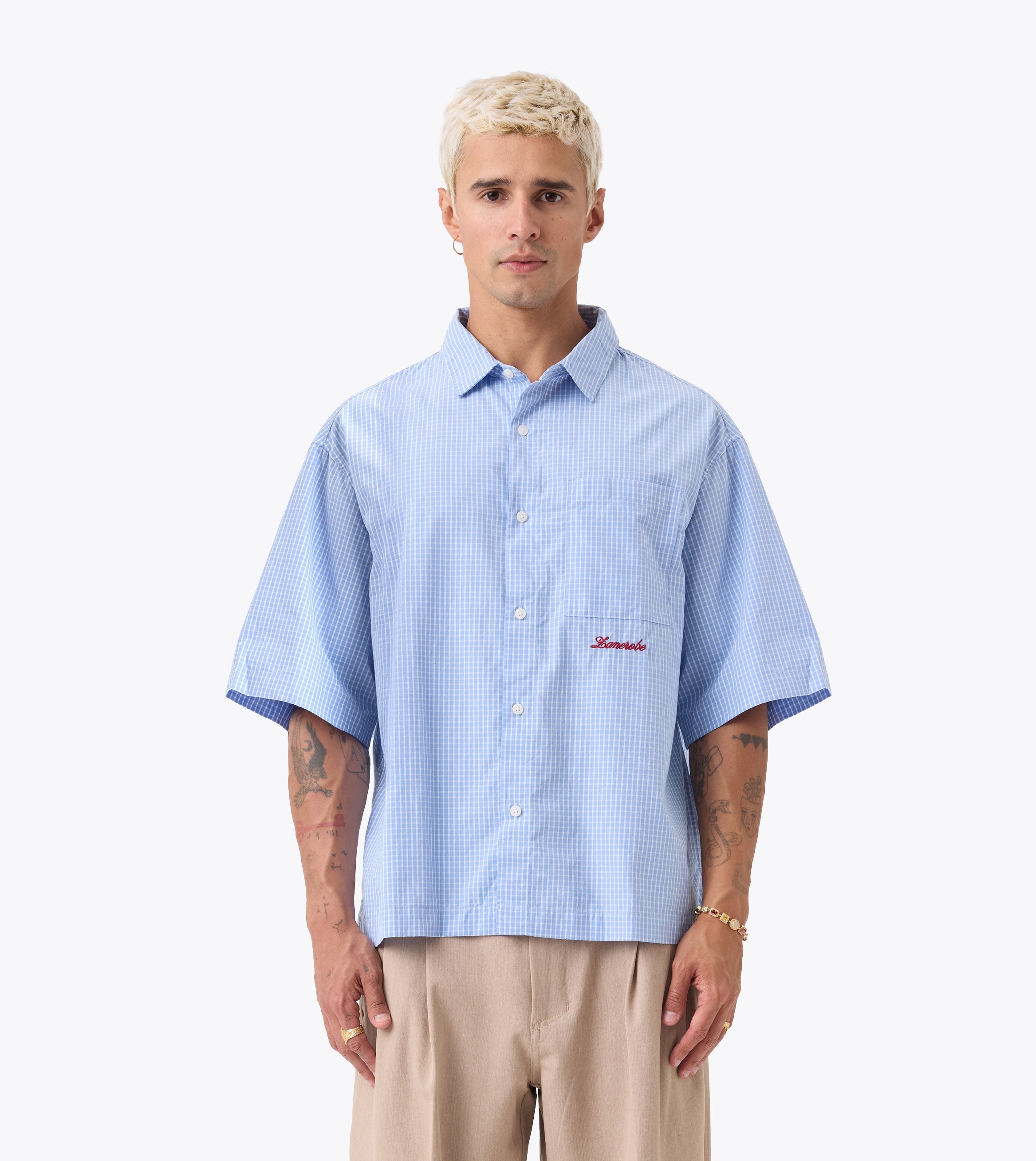 Box Crop Shirt Blue Check - Coming Soon