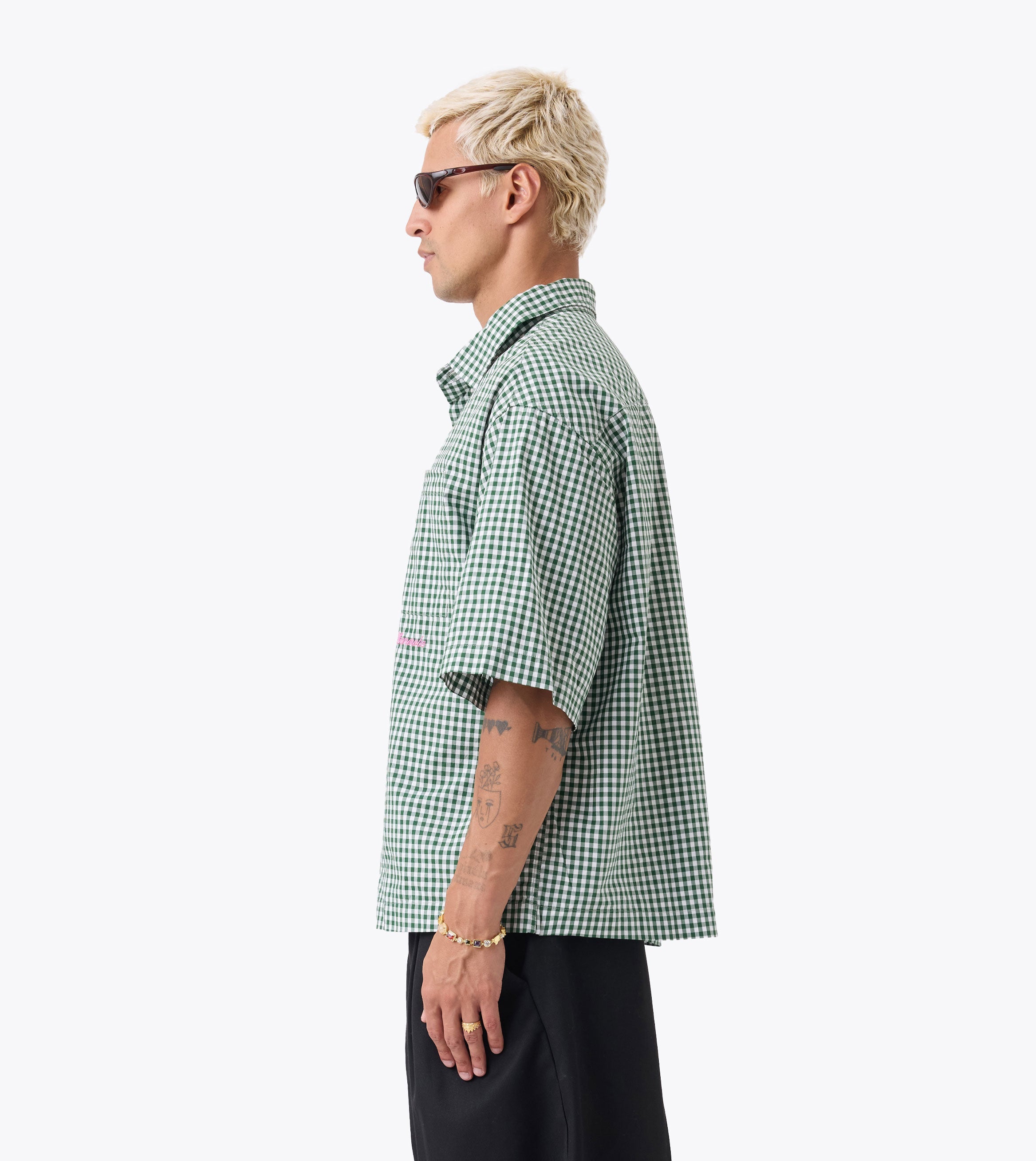 Box Crop Shirt Forest Check