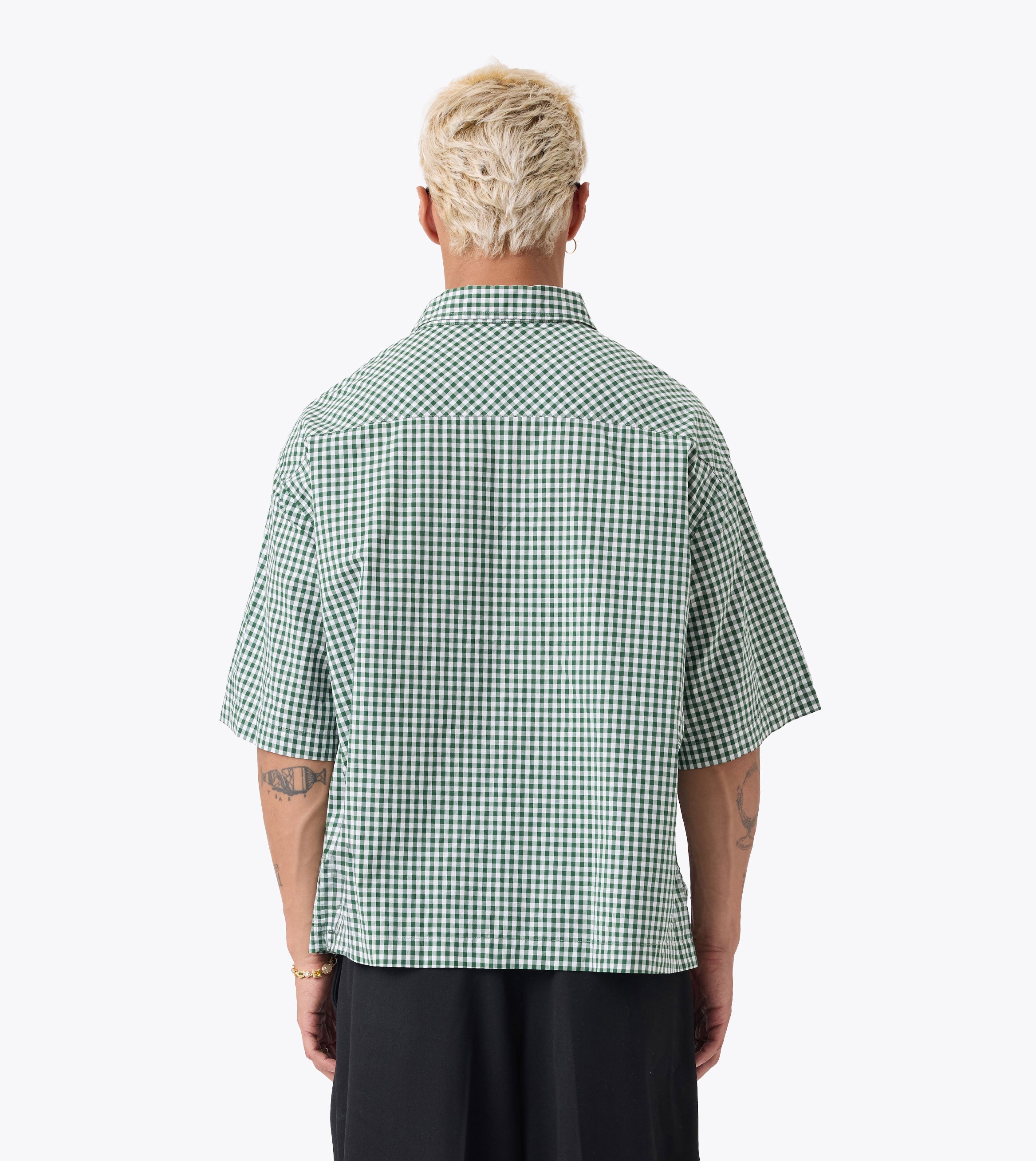 Box Crop Shirt Forest Check