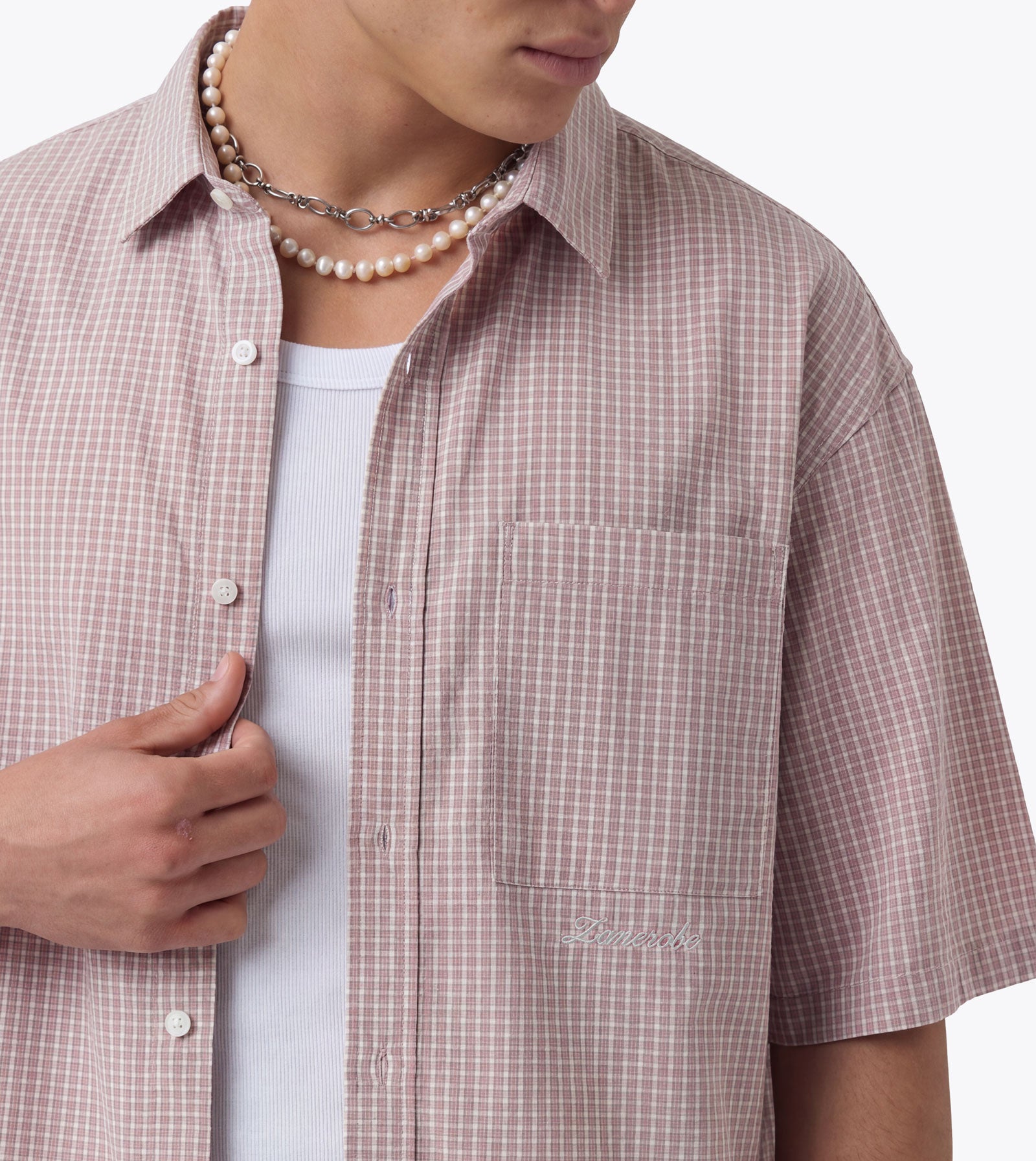 Box Crop Shirt Pink Plaid - Coming Soon