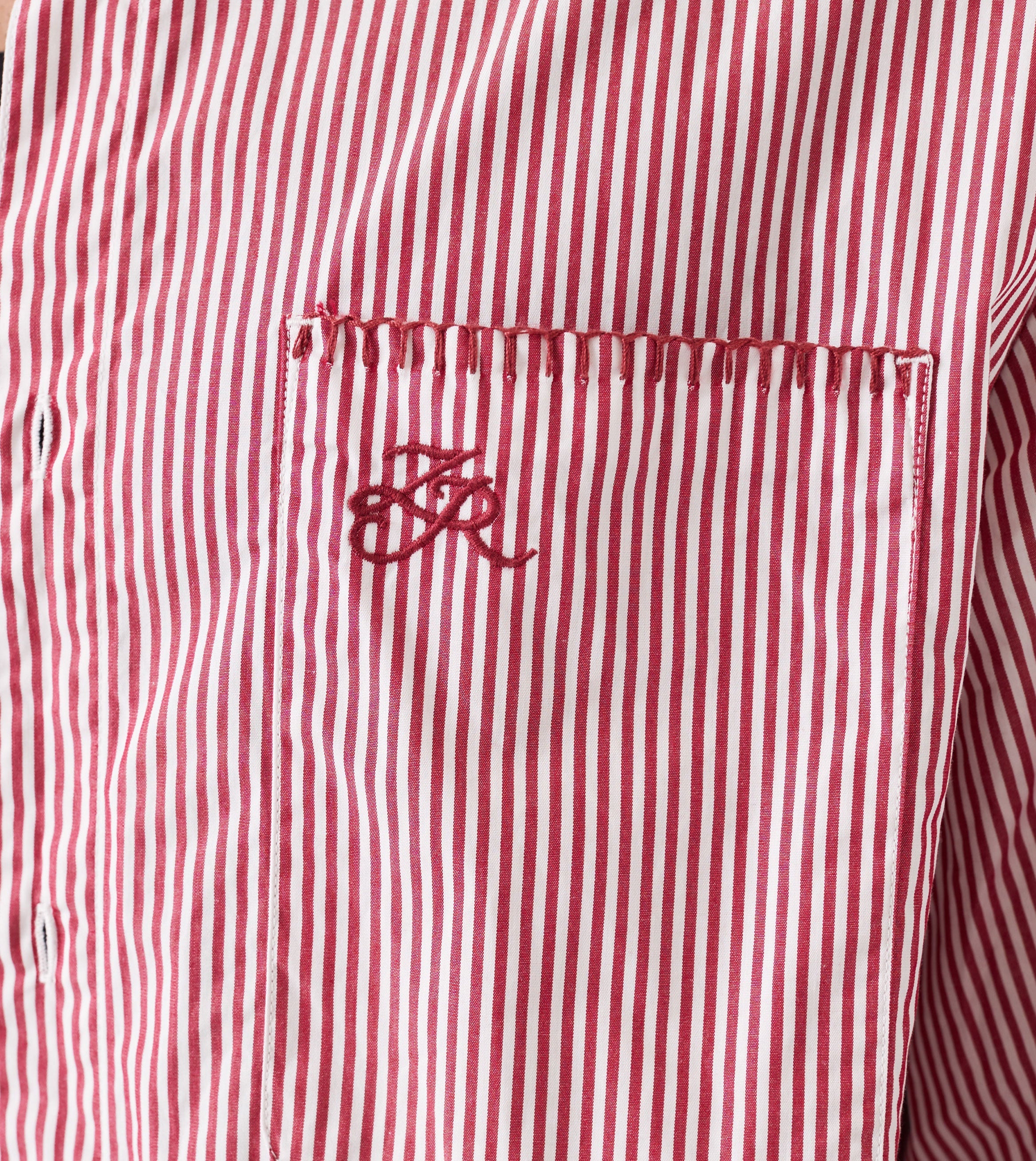 Box Crop Shirt Red Stripe