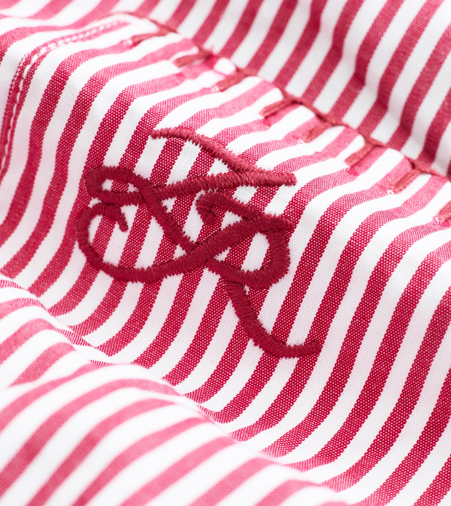 Box Crop Shirt Red Stripe