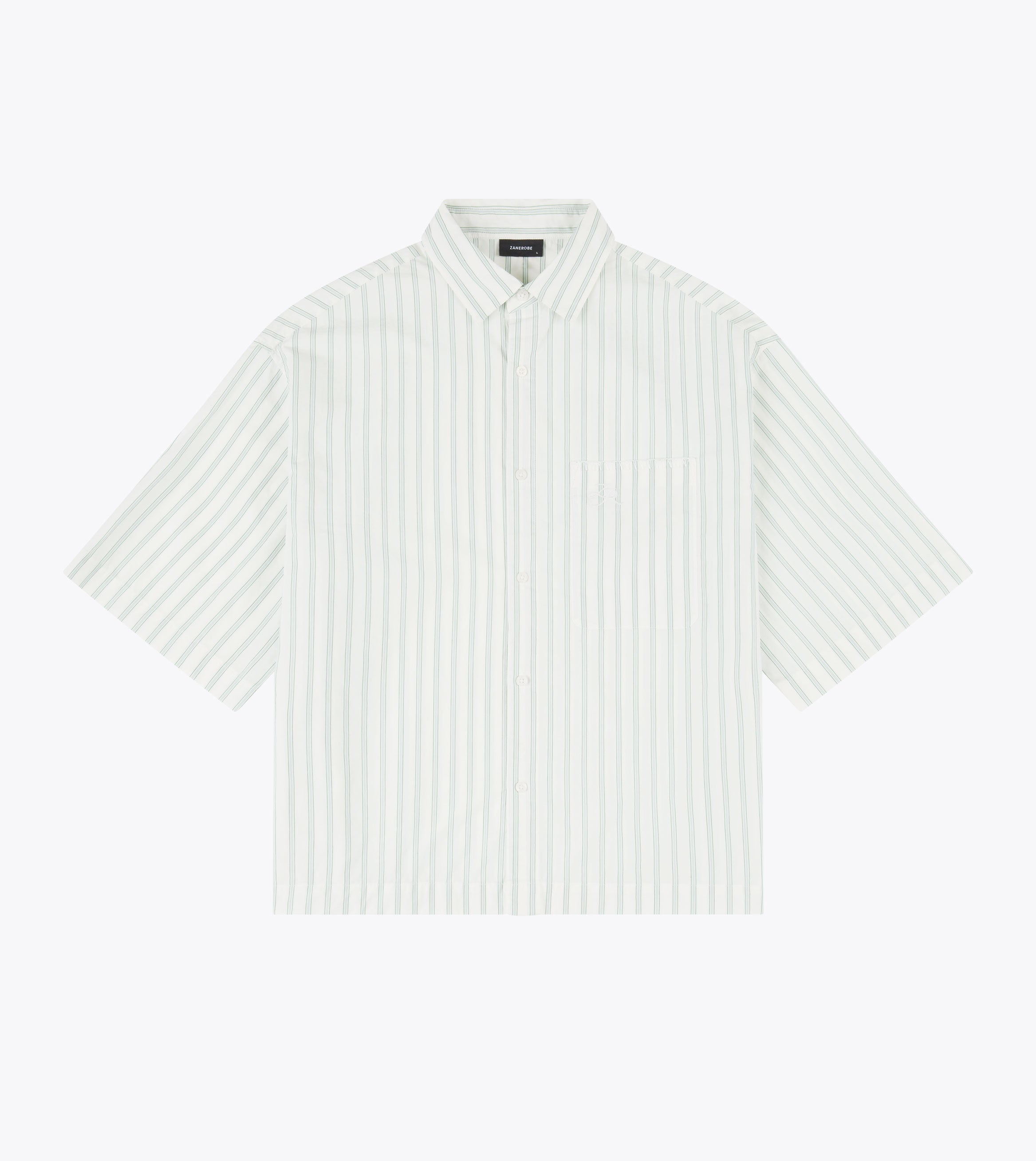 Box Crop Shirt Vintage White/Seaweed