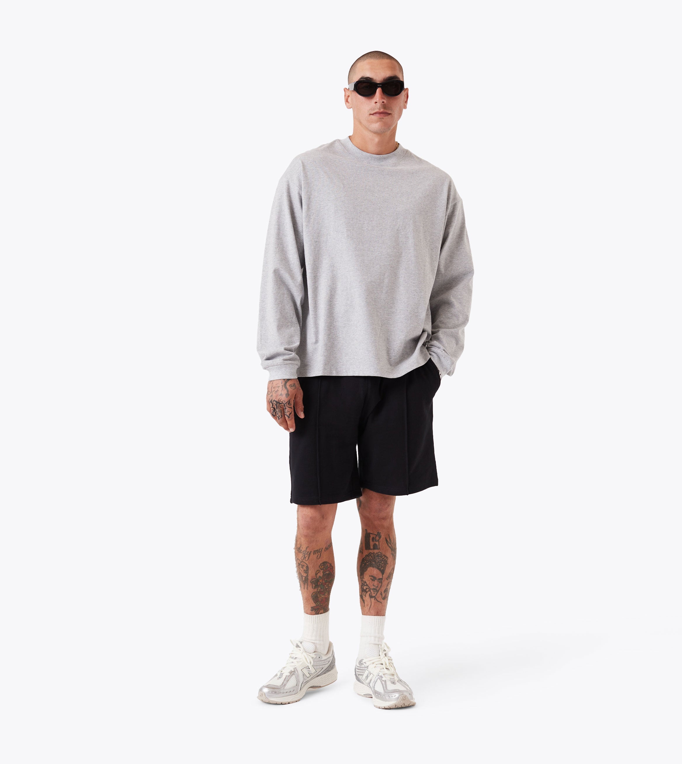 Box ++ LS Tee Grey Marle
