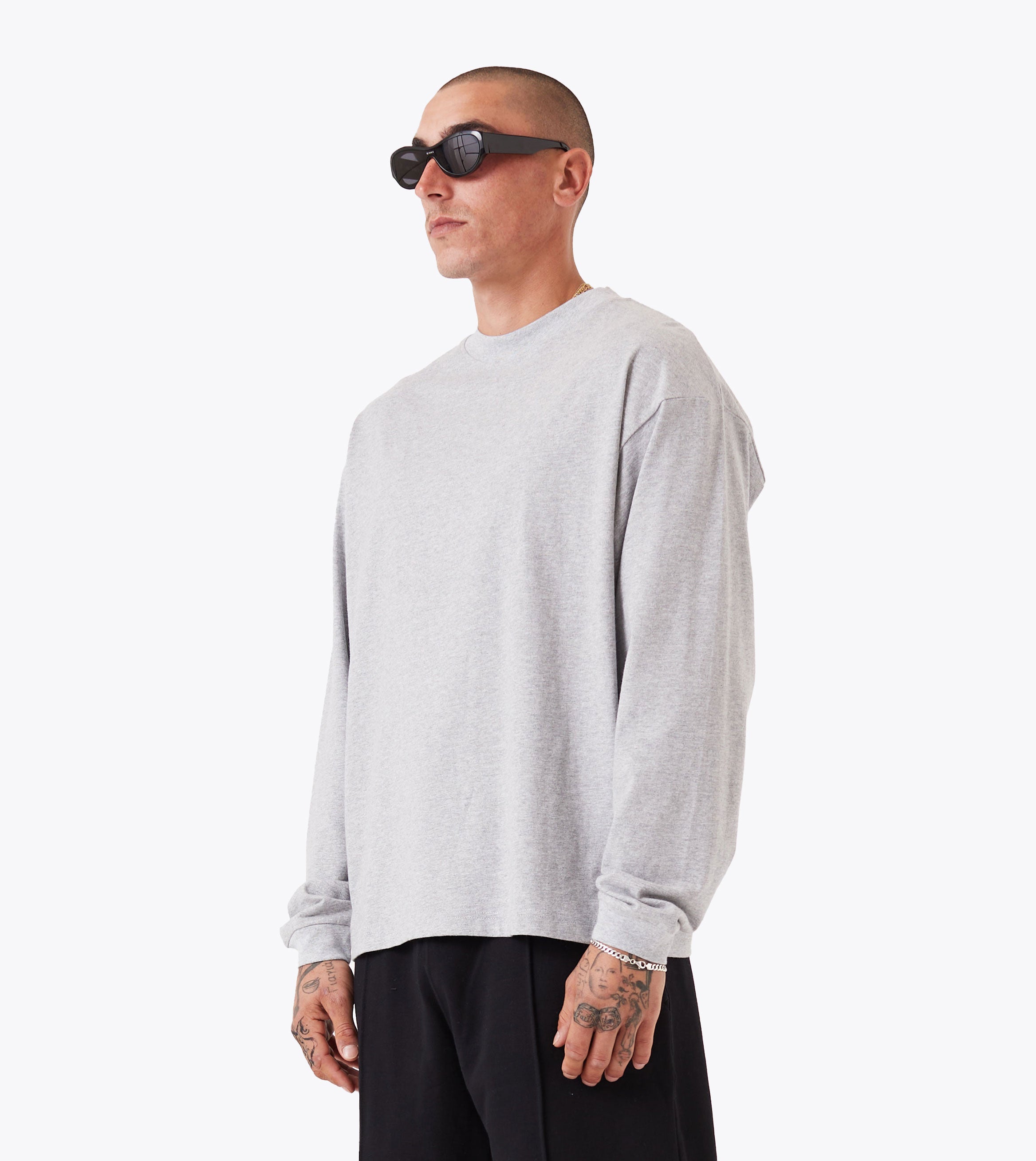 Box ++ LS Tee Grey Marle