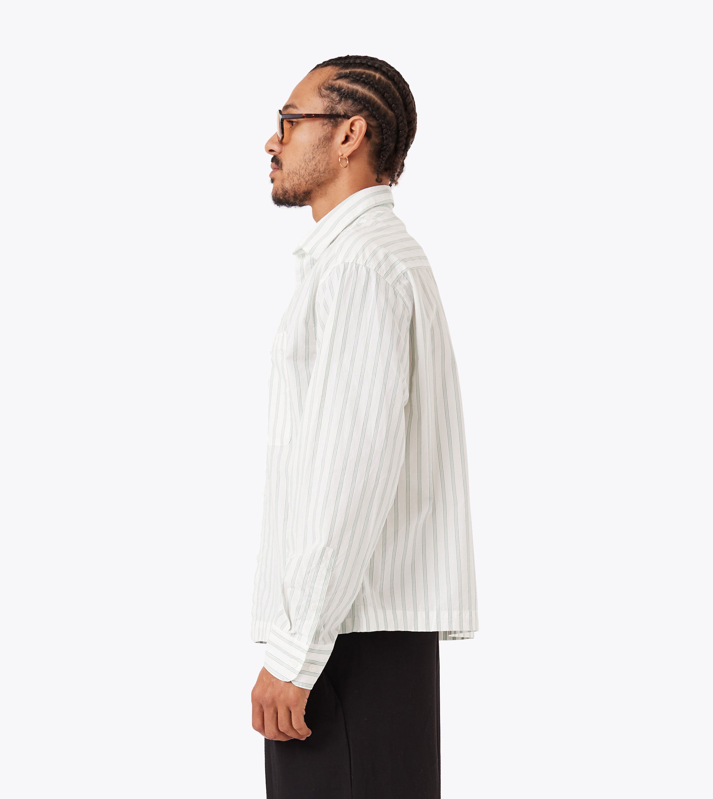 Box Crop LS Shirt Vintage White/Seaweed