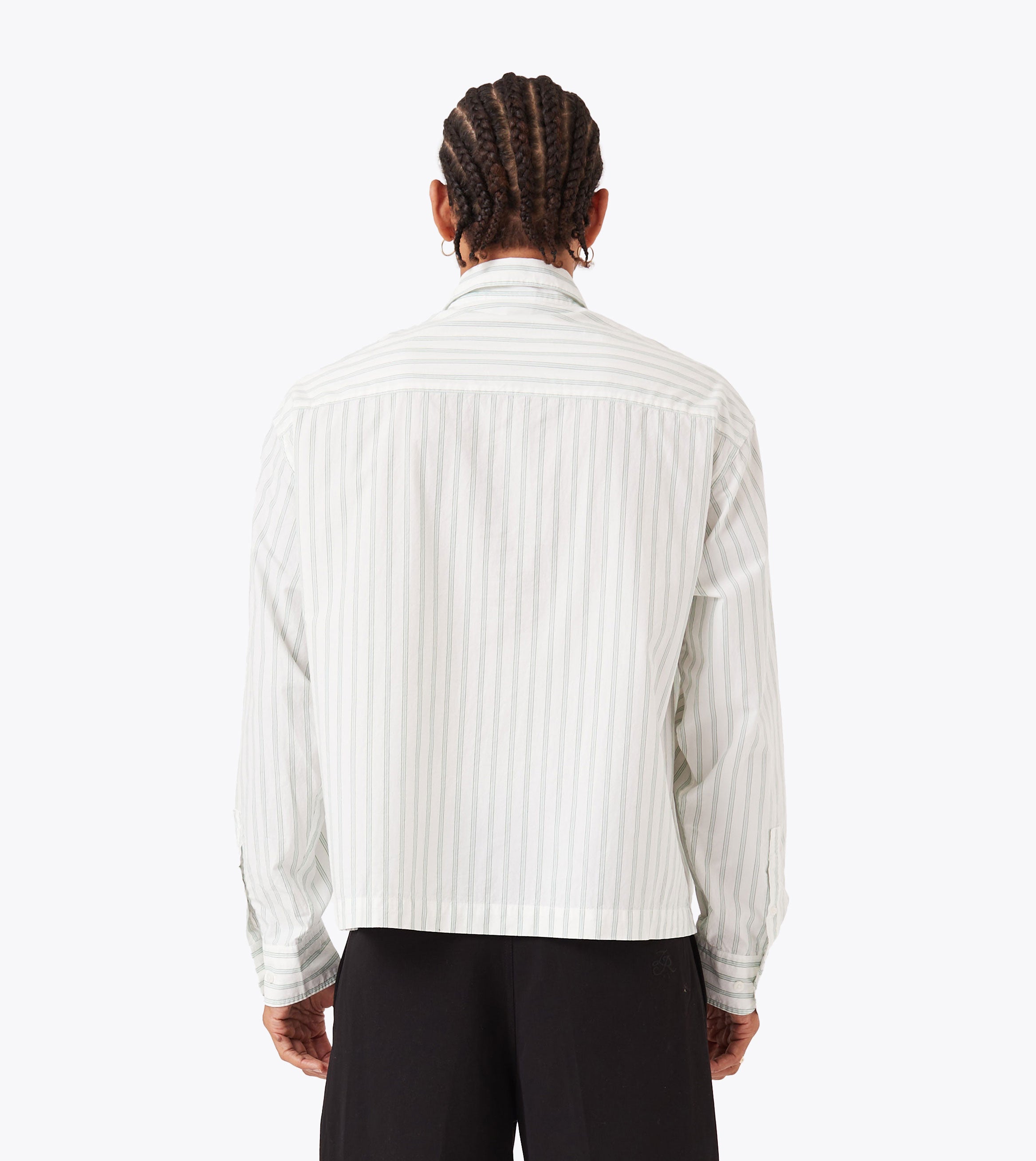 Box Crop LS Shirt Vintage White/Seaweed