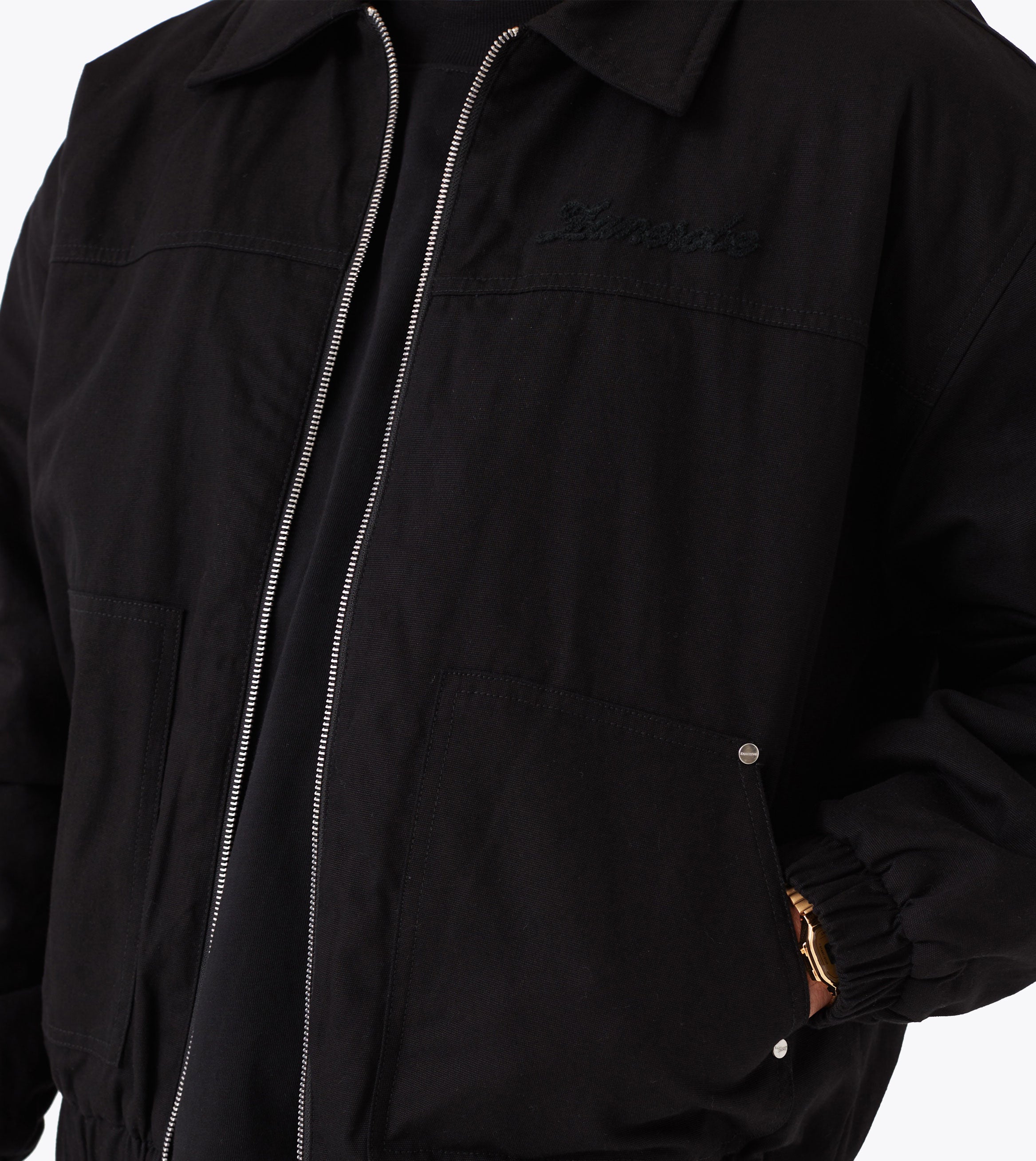 Canvas Work Jacket Washed Black