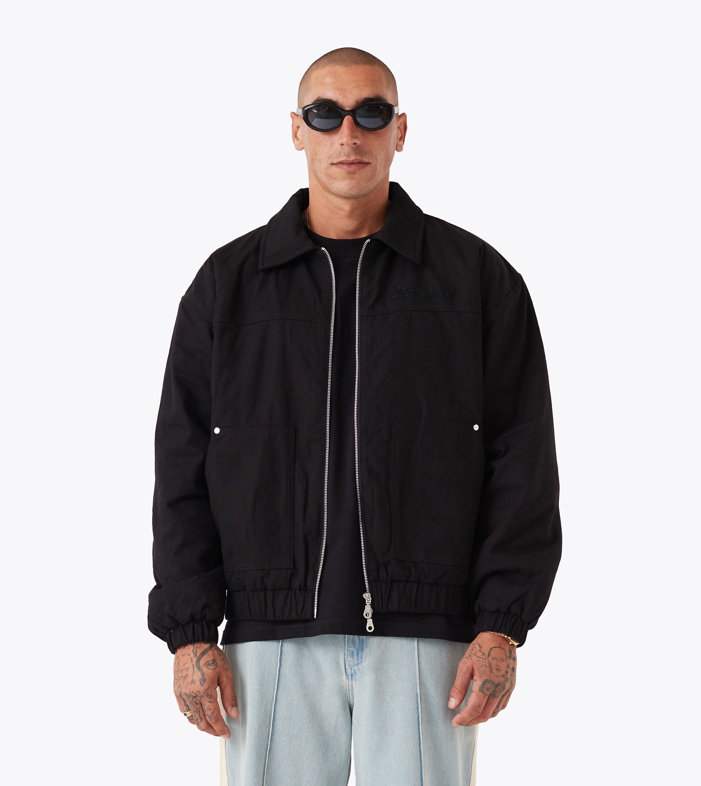 Canvas Work Jacket Washed Black