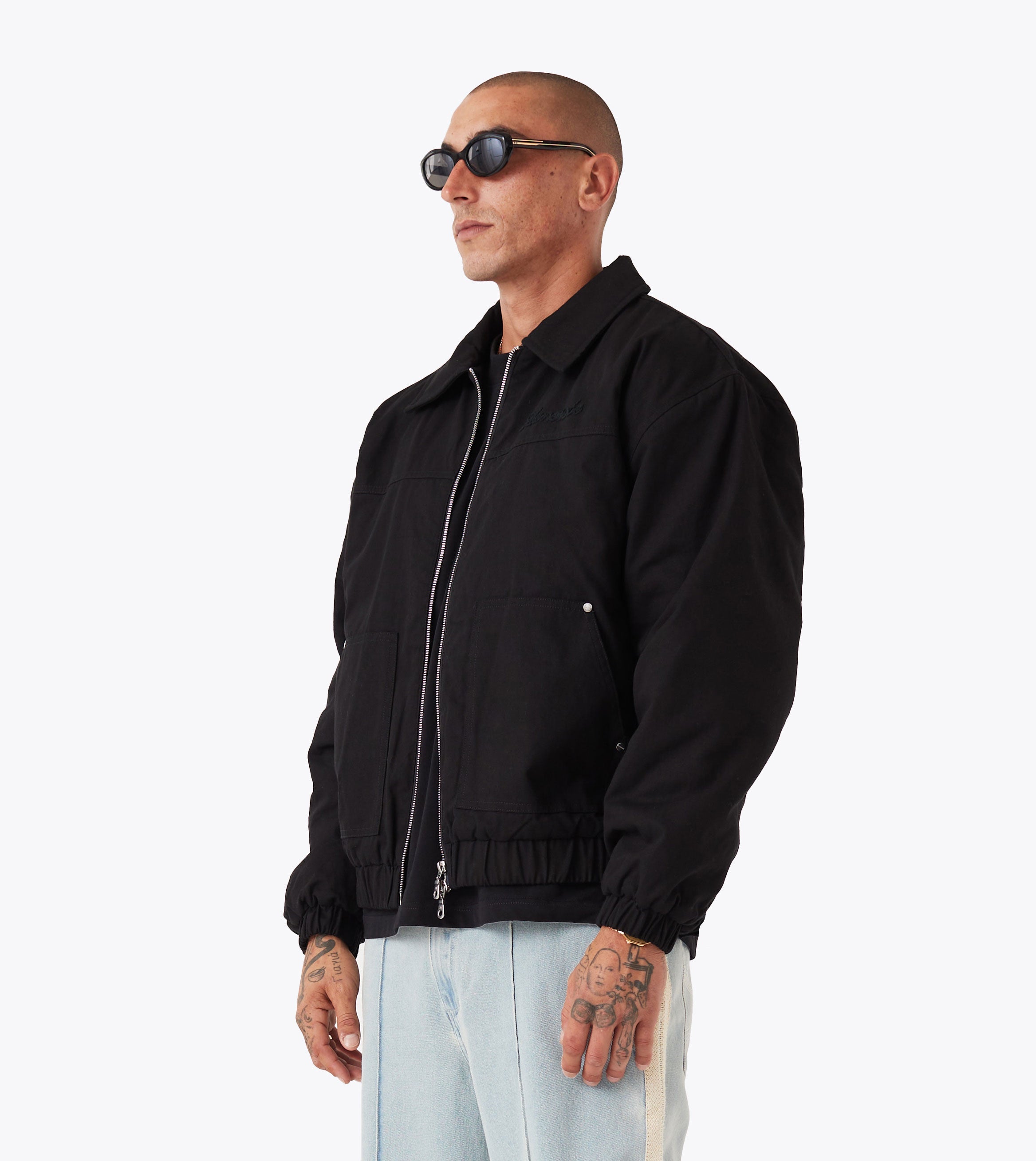 Canvas Work Jacket Washed Black