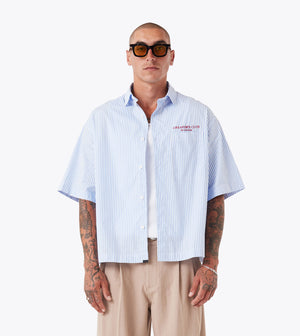 Creator's Club Box Crop Shirt Blue Stripe