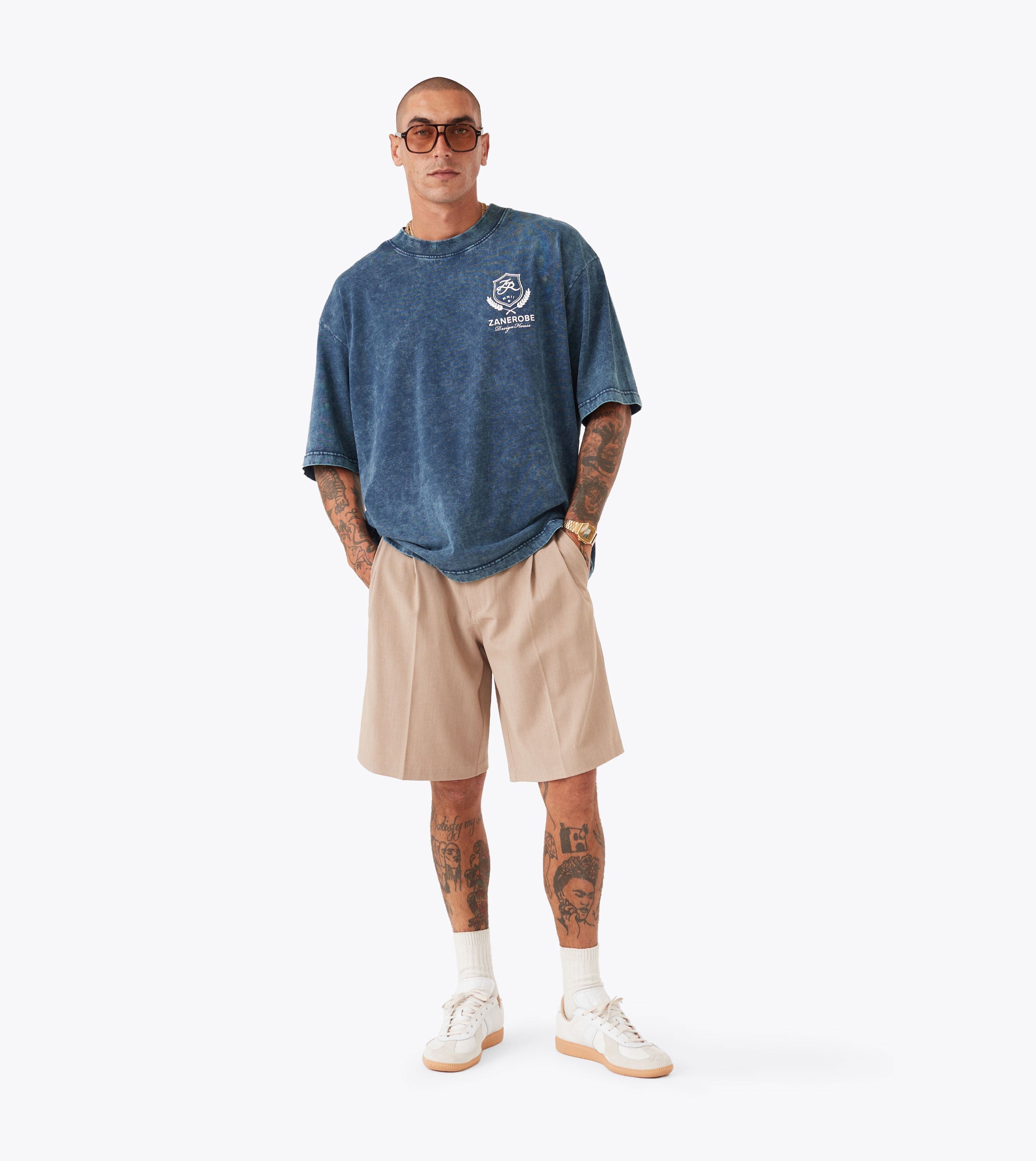 Crest Flow Tee GD Navy