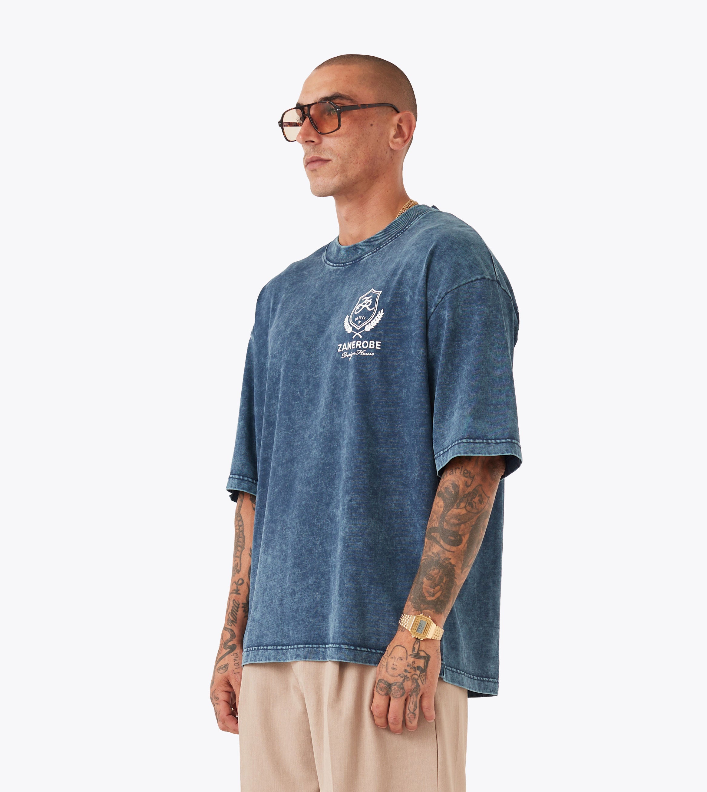Crest Flow Tee GD Navy