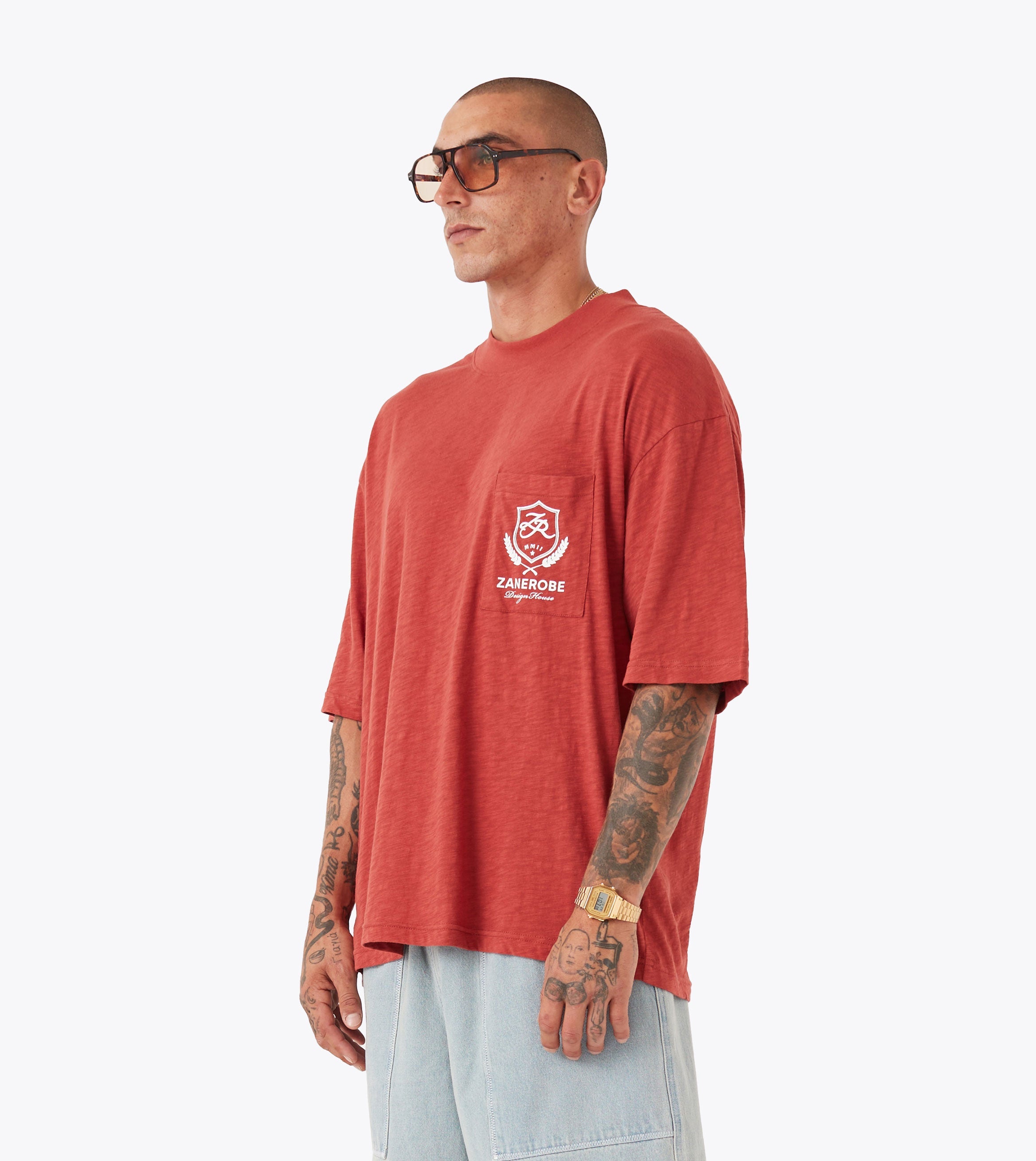 Crest Slub Flow Tee Cherry