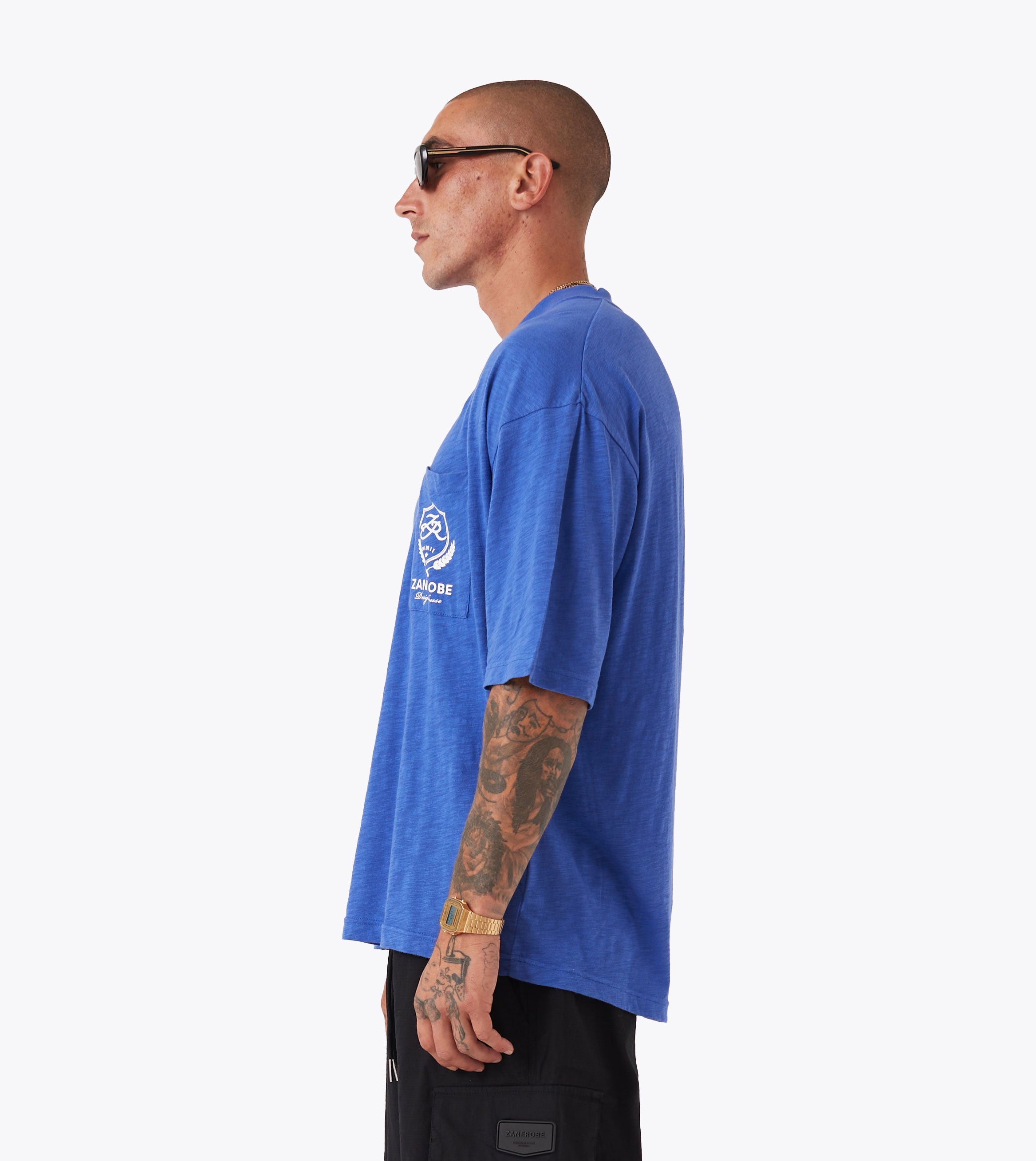 Crest Slub Flow Tee Cobalt Blue