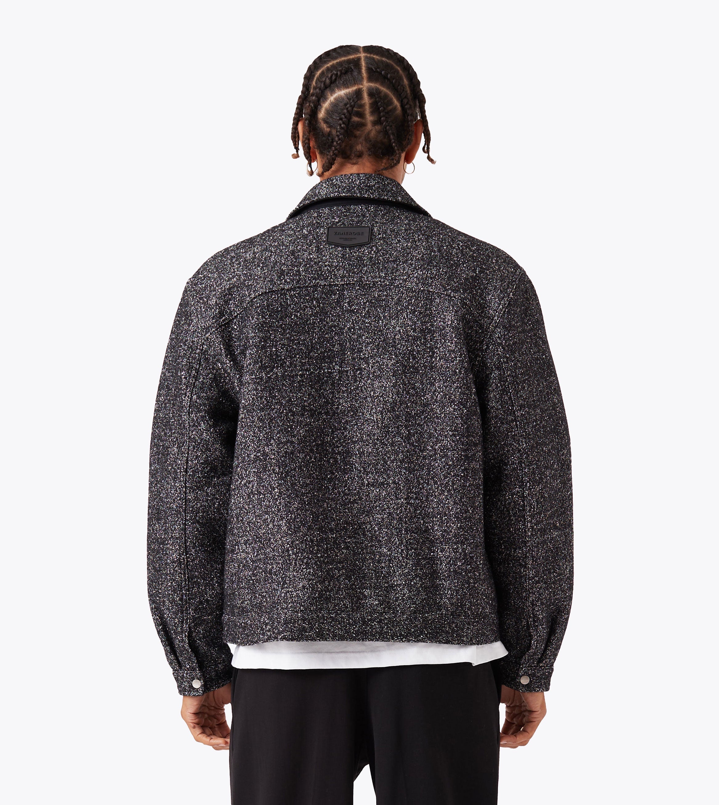 Cropped Harrington Jacket Black Speck