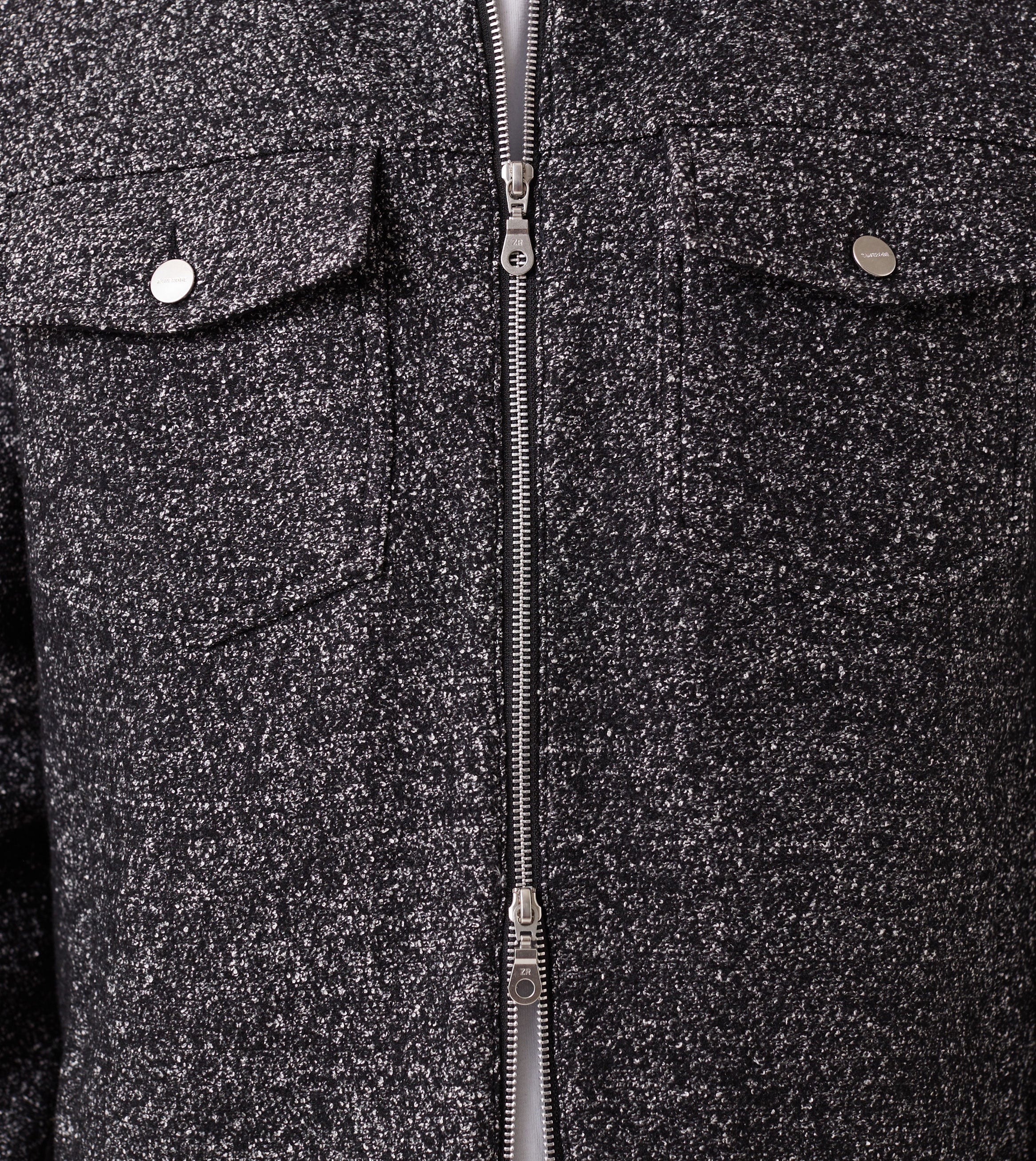 Cropped Harrington Jacket Black Speck