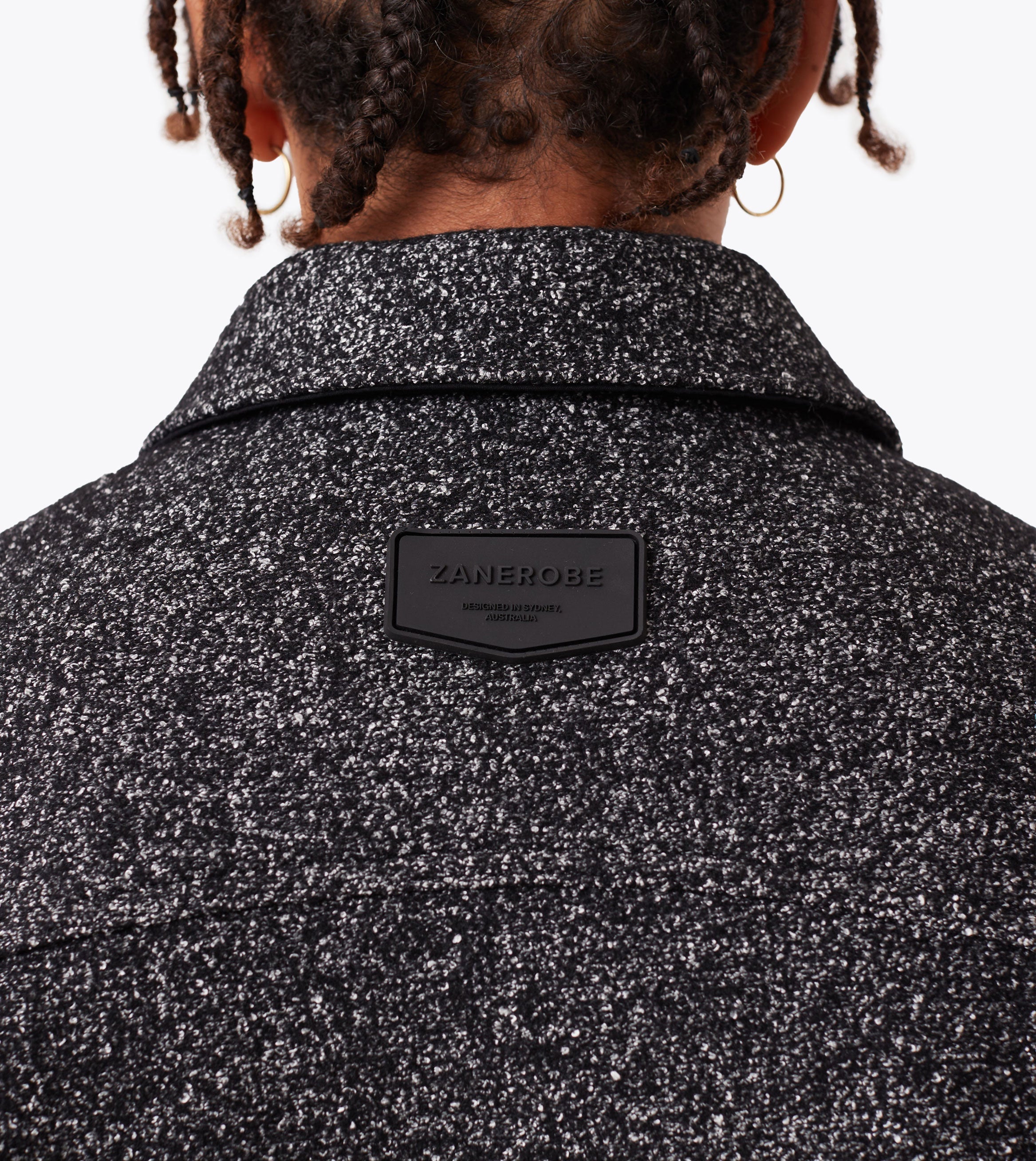 Cropped Harrington Jacket Black Speck