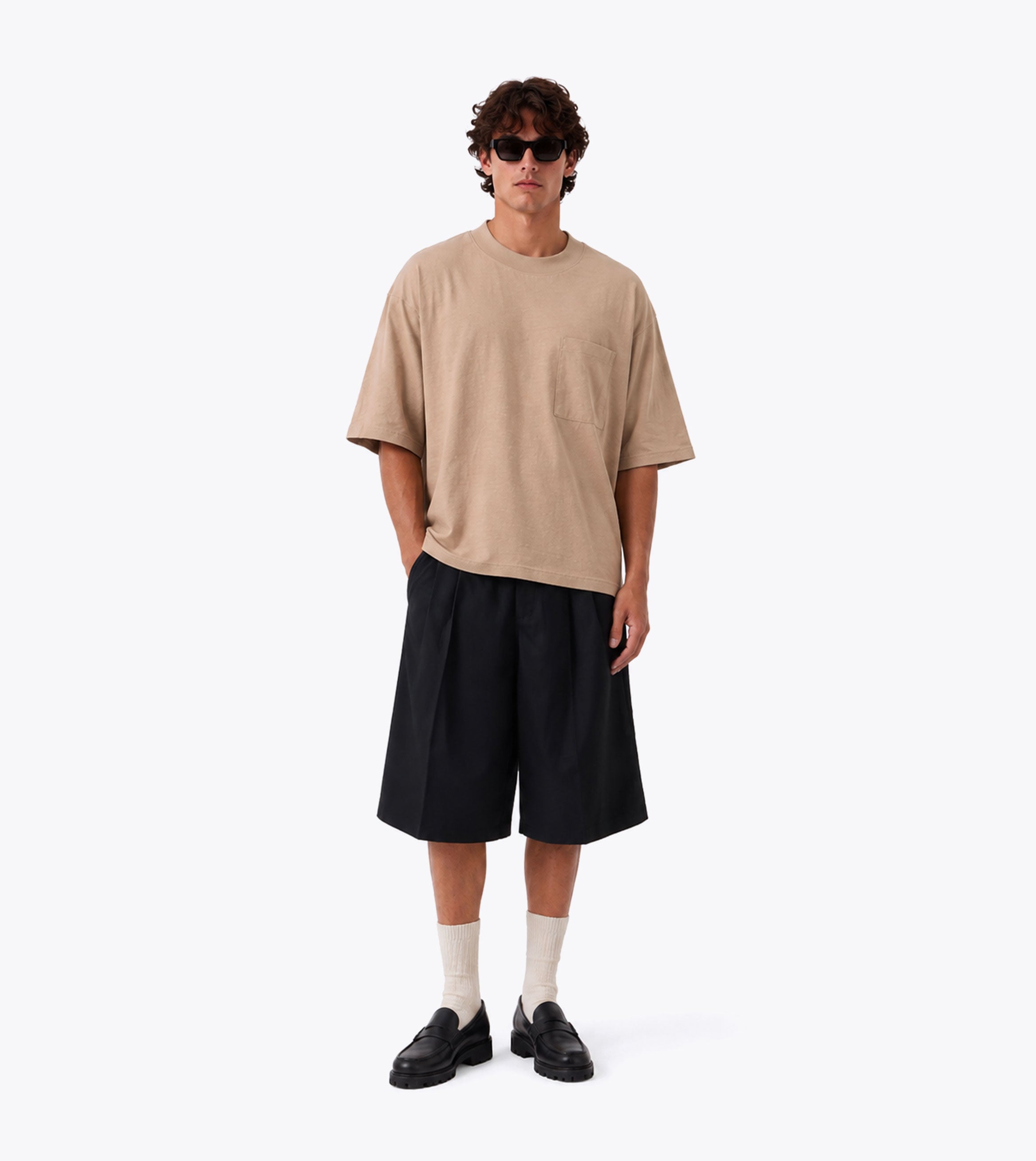 Cropped Slub Flow Tee Coffee