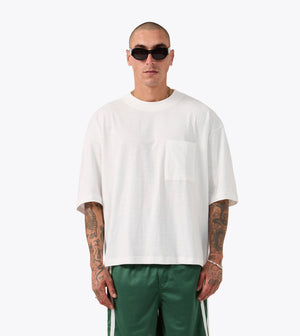 Cropped Slub Flow Tee Vintage White