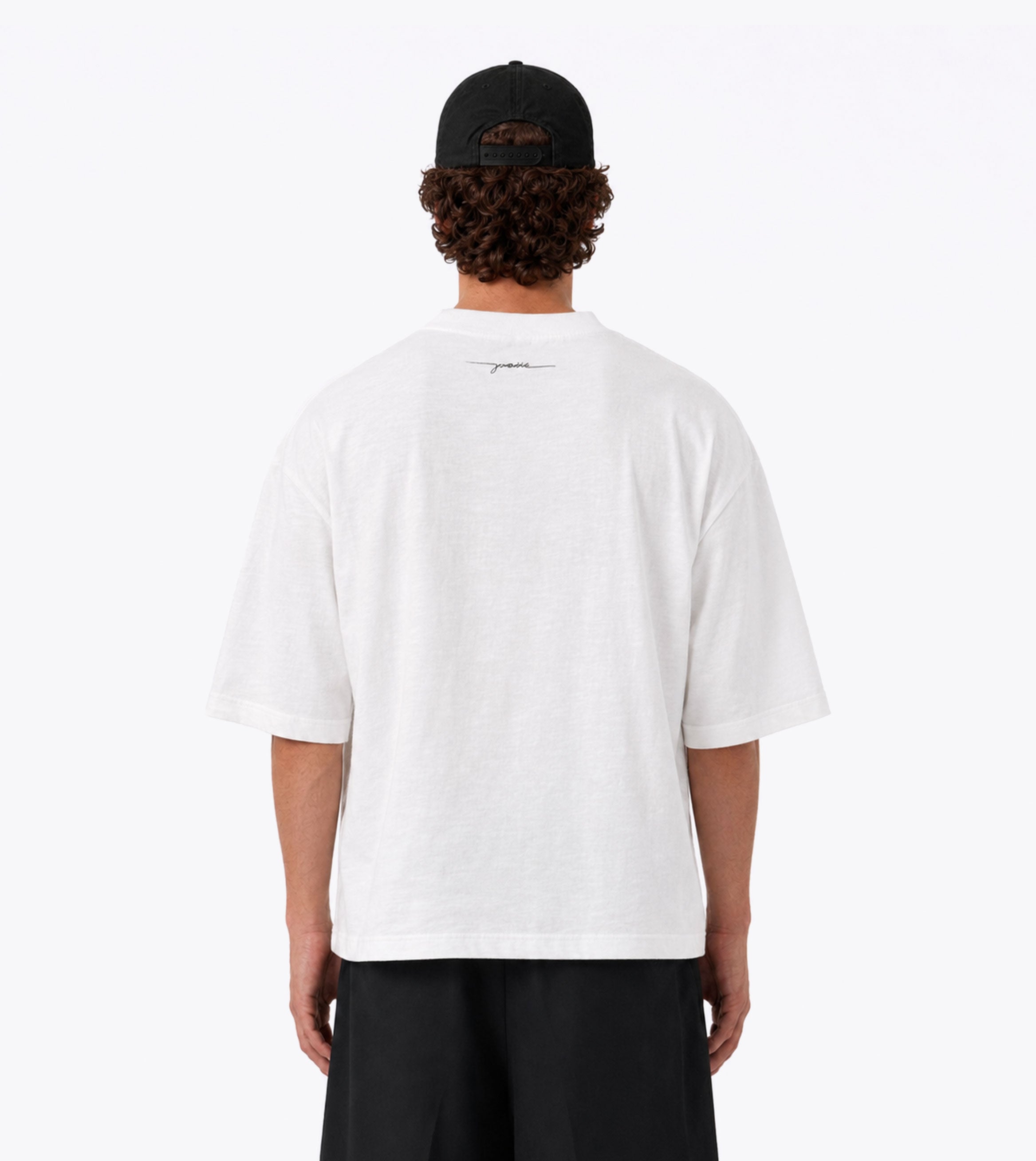 Cropped Slub Flow Tee Vintage White